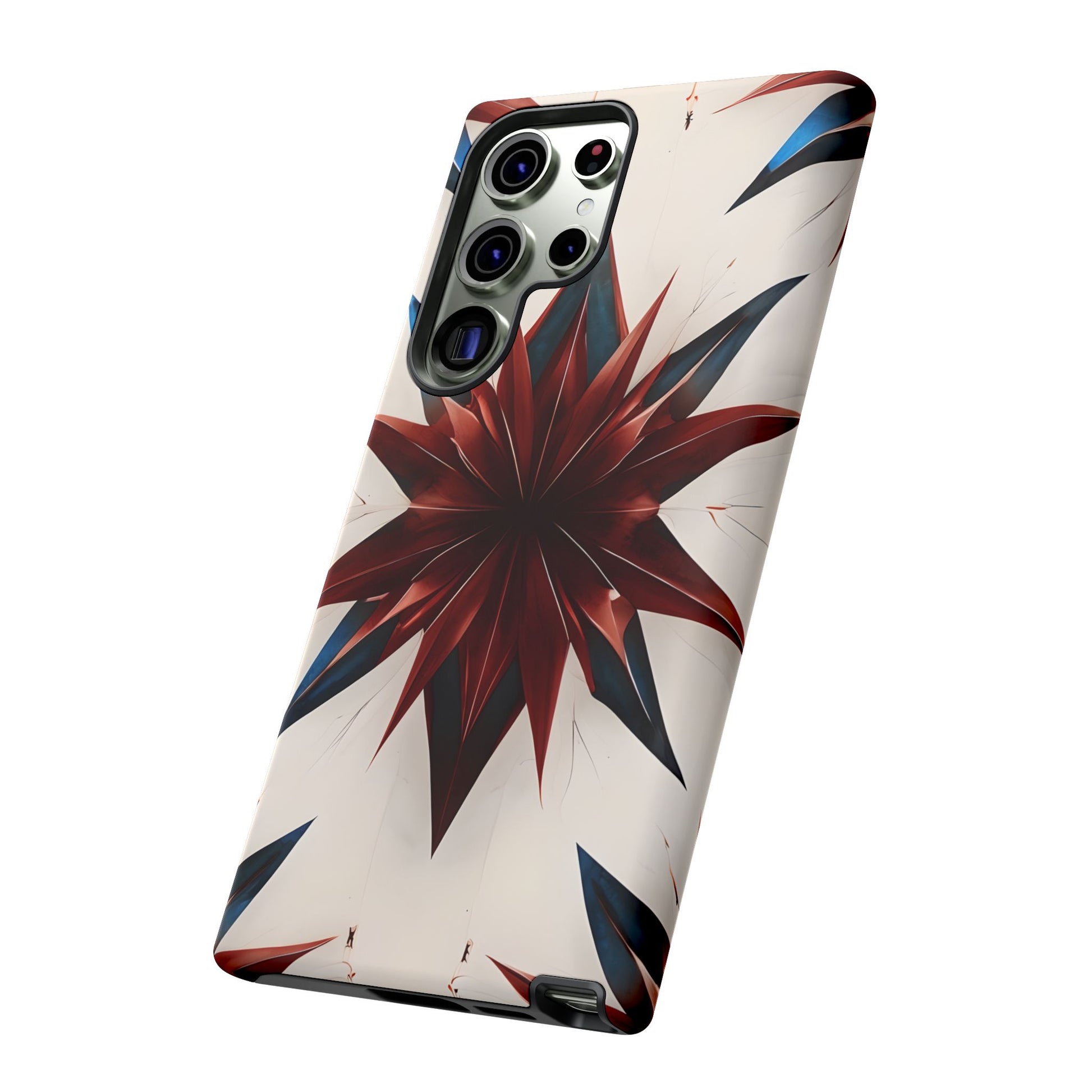 Garnet Starburst - Kaleidoscope Collection Gemstone Floral - Samsung Galaxy S23 Ultra Tough Phone Case - Floral Burst Design