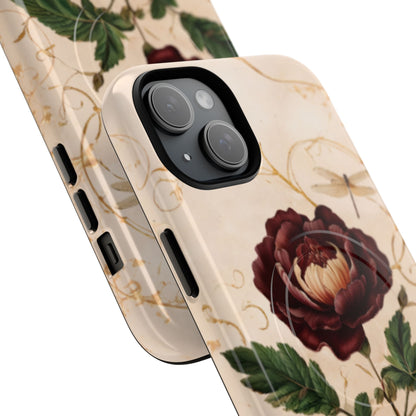 Vintage Burgundy Rose iPhone MagSafe Case