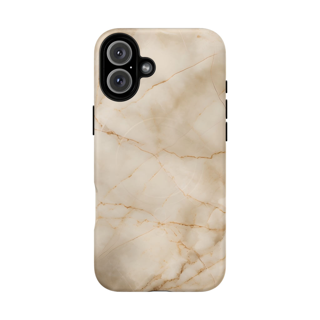 Parchment Mist - iPhone 16 Plus MagSafe Phone Case - Neutral Beige Marble Design