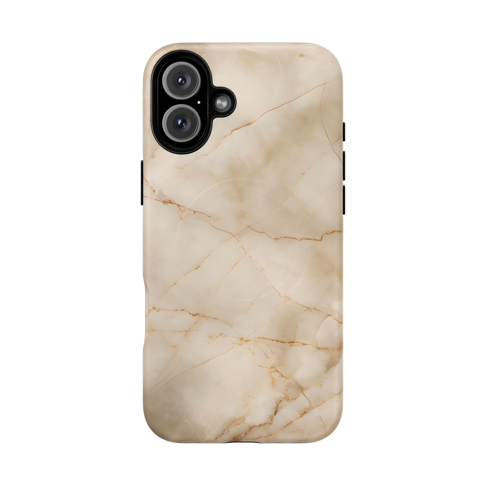Parchment Mist - iPhone 16 Plus MagSafe Phone Case - Neutral Beige Marble Design