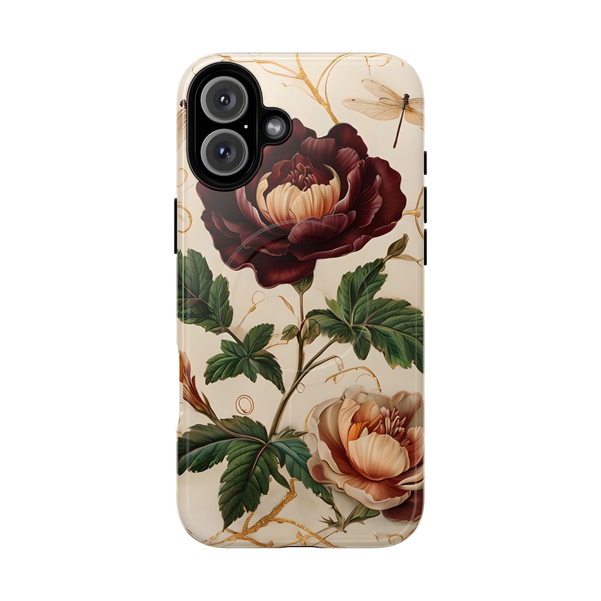 Vintage Burgundy Rose - Elegant Floral iPhone 16 Plus Phone Case - Classic Painterly Rose Design