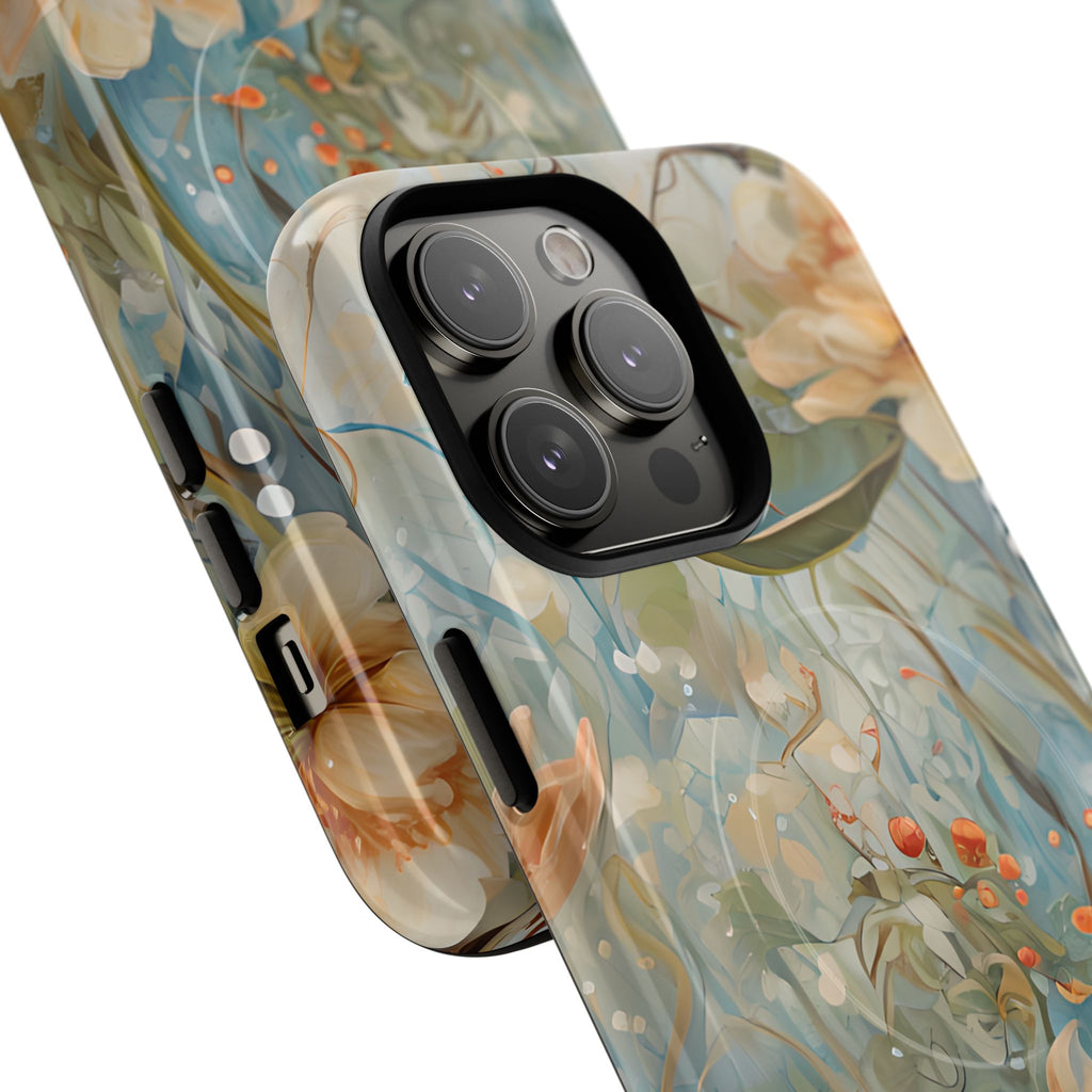 Waterlily Dreamscape - Artistic Floral iPhone 14 Pro Max MagSafe Phone Case -Waterlily & Lotus Design