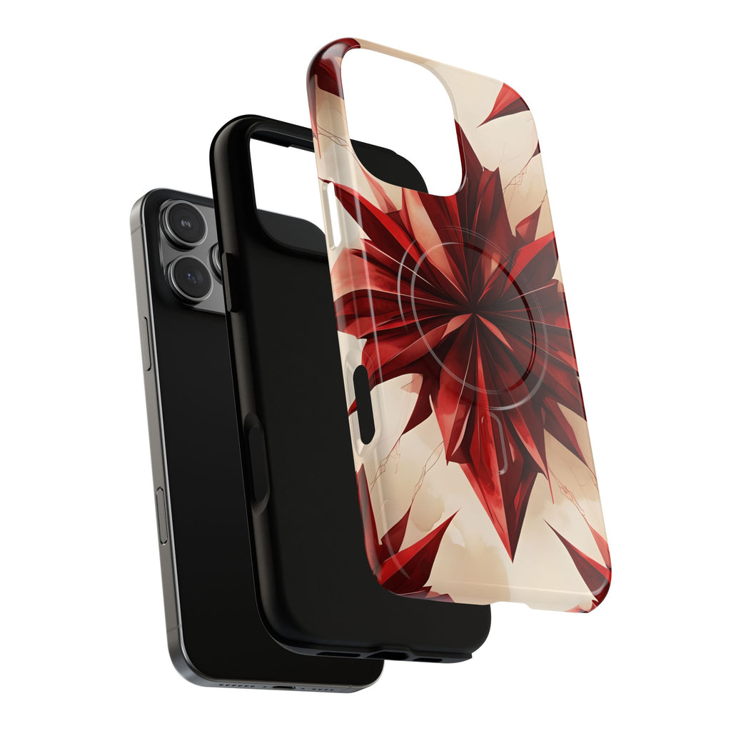 Ruby Compass iPhone 16 Pro Max MagSafe Phone Case - Bold Red Modern Design