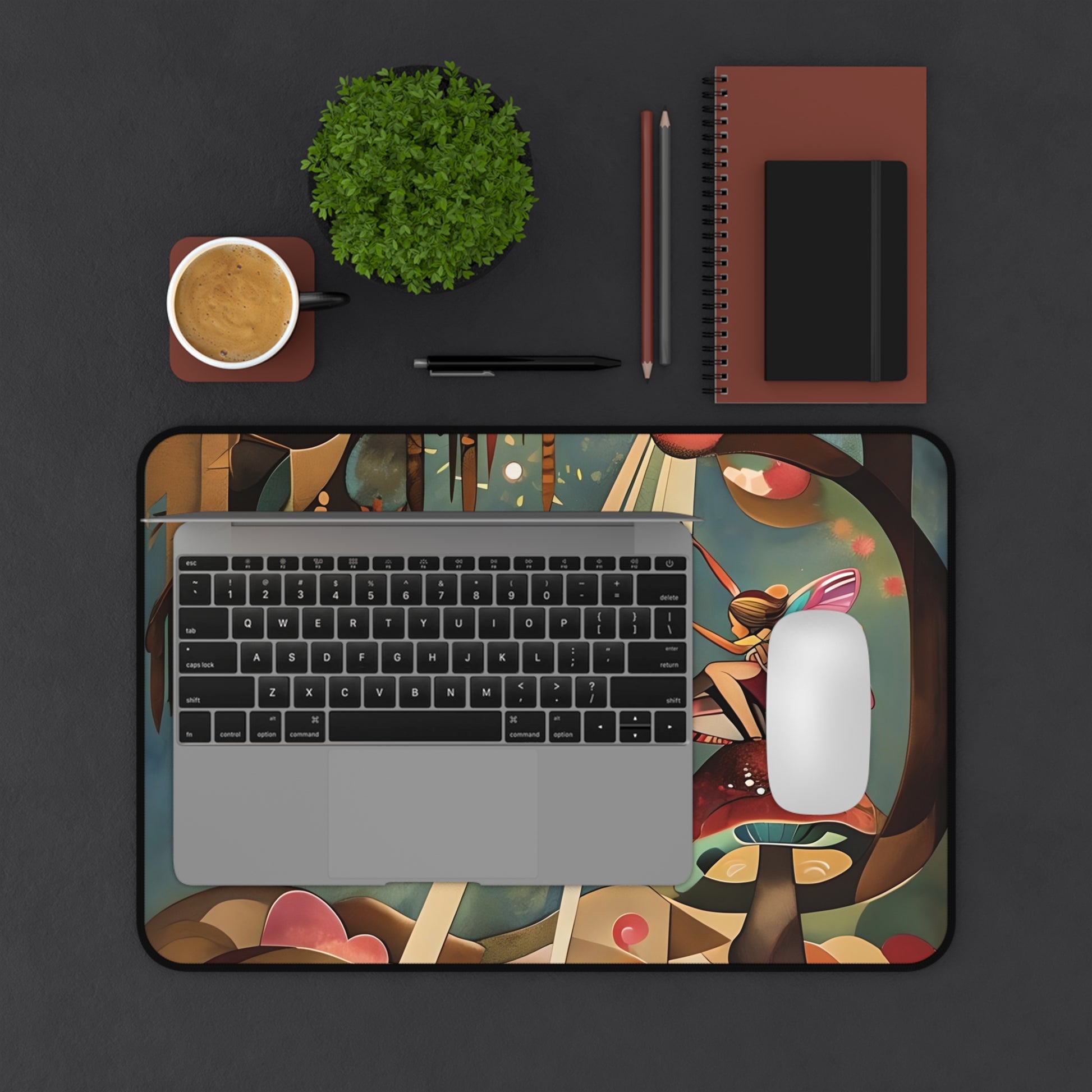 Enchanted Orchard Designer Desk Mat - Premium Office Desk Pad, 3 Sizes Available, Artistic Workspace Protection