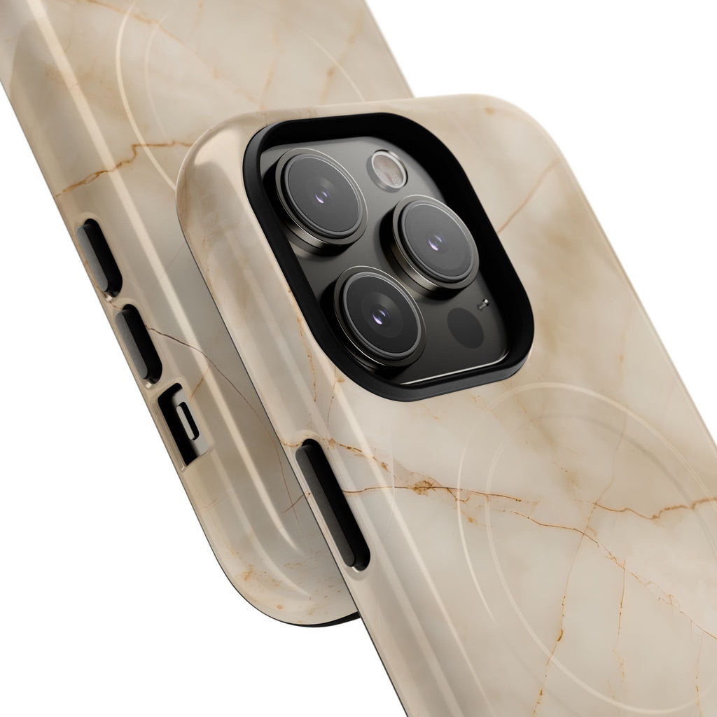 Parchment Mist - iPhone 14 Pro MagSafe Phone Case - Neutral Beige Marble Design
