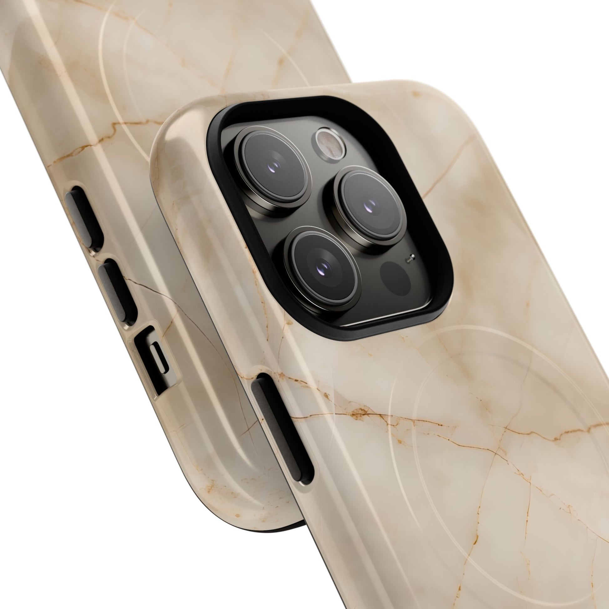 Parchment Mist - iPhone 14 Pro MagSafe Phone Case - Neutral Beige Marble Design
