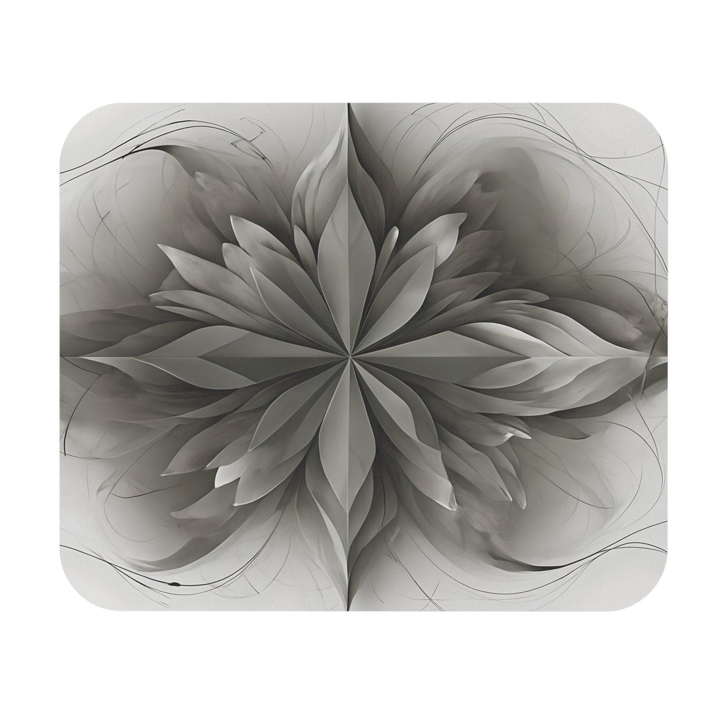 Silver Lotus Mouse Pad - Tech-Inspired 9x8 " Non-Slip Mat for Home Office & Gamers