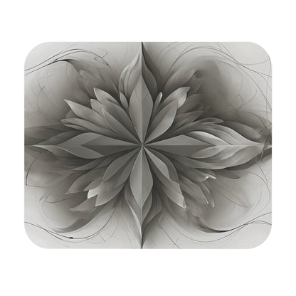 Silver Lotus Mouse Pad - Tech-Inspired 9x8 " Non-Slip Mat for Home Office & Gamers