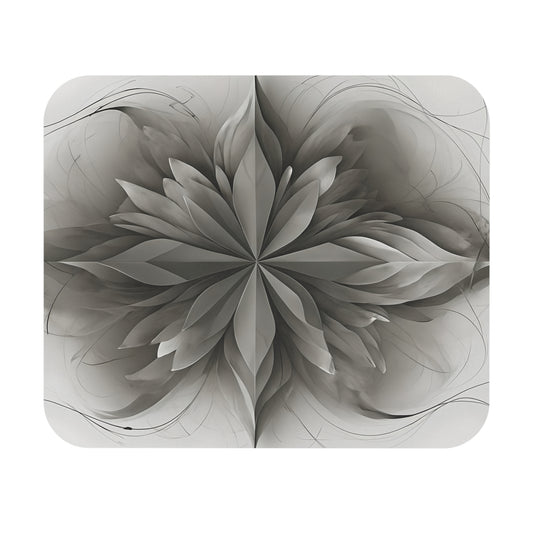 Silver Lotus Mouse Pad - Tech-Inspired 9x8 " Non-Slip Mat for Home Office & Gamers