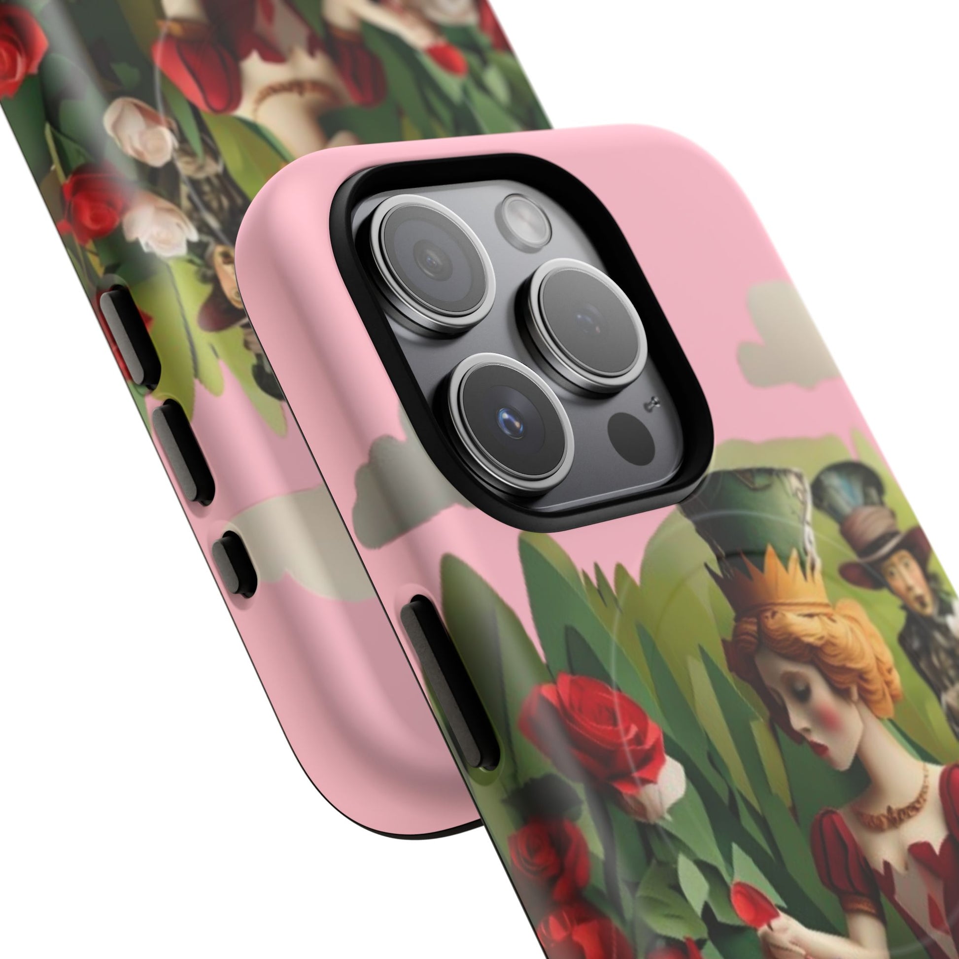 Regal Rose Court - iPhone 15 Pro MagSafe Phone Case - Whimsical Fantasy Floral Design