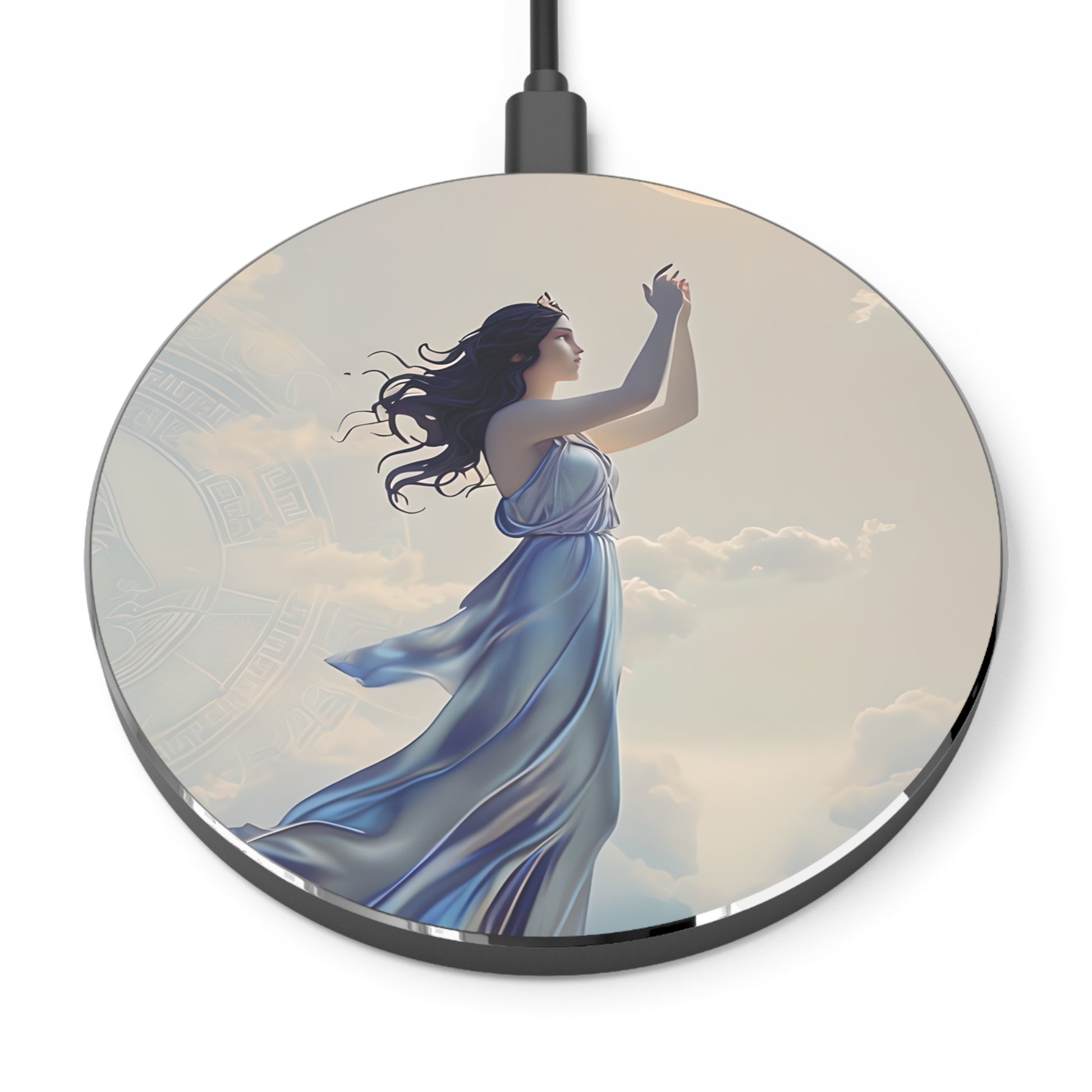 Moonlit Ascend Qi Wireless Charger - 10W Fast Charging Pad for iPhone 15/16 - MagSafe Compatible Celestial Design