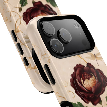 Vintage Burgundy Rose iPhone MagSafe Case