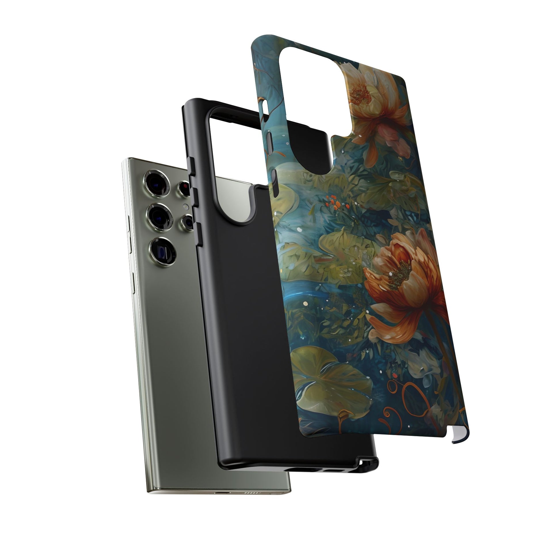 Waterlily Nocturne Samsung Galaxy S23 Ultra Case - Artistic Mountain Lake Design, Nature-Inspired Protective Cover, Elegant Gift for Outdoor Lovers