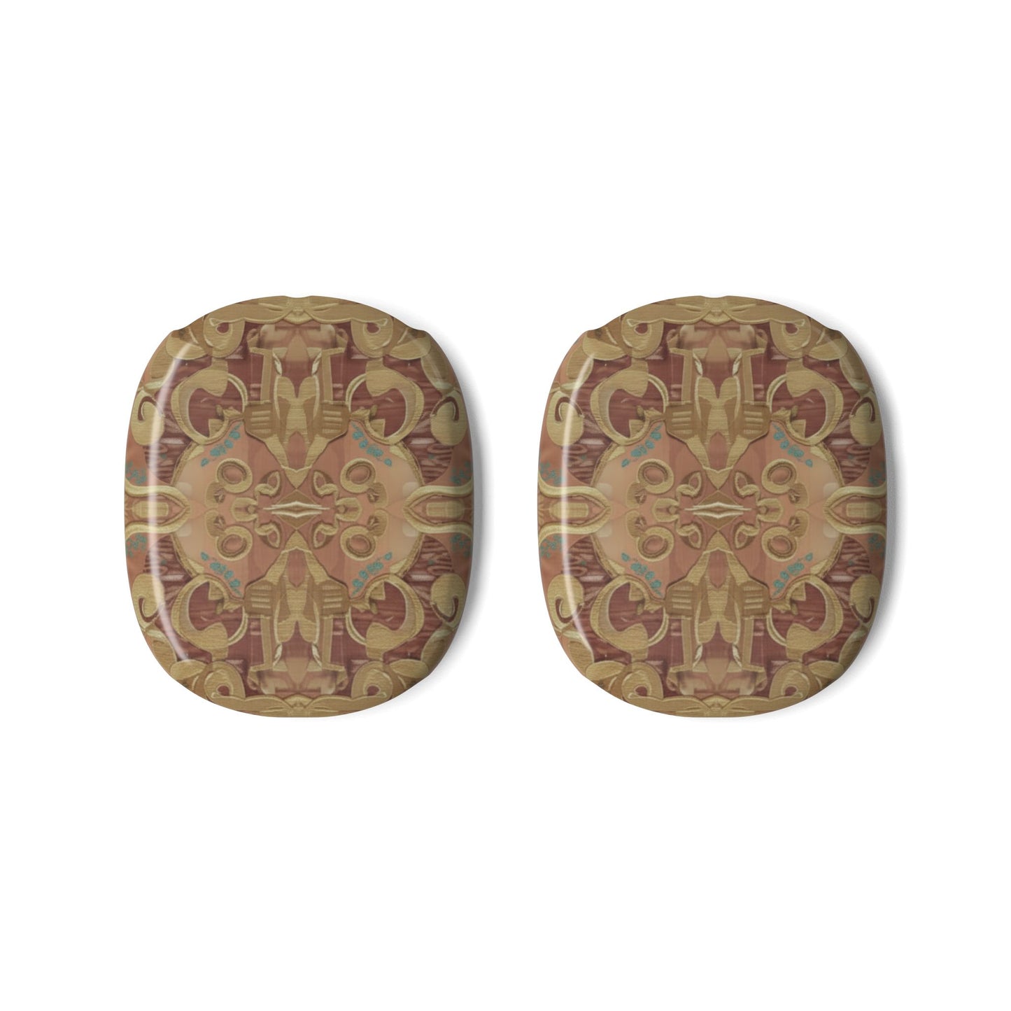 Terracotta Relic AirPods Max Covers - Warm Vintage Art Nouveau Design