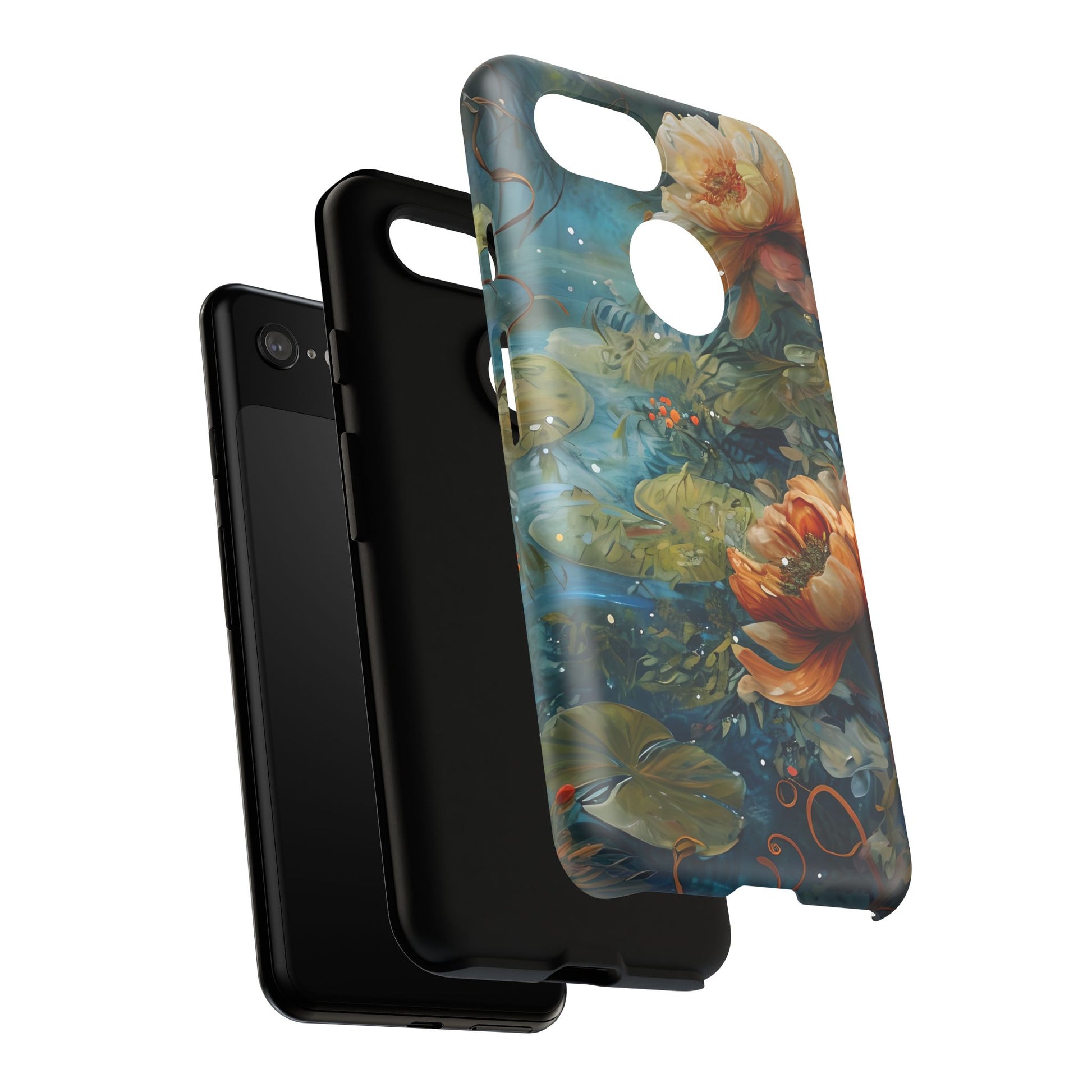 Waterlily Nocturne Tough Case for Google Pixel 3- Premium Artistic Shockproof Cover, Elegant Protective Phone Case