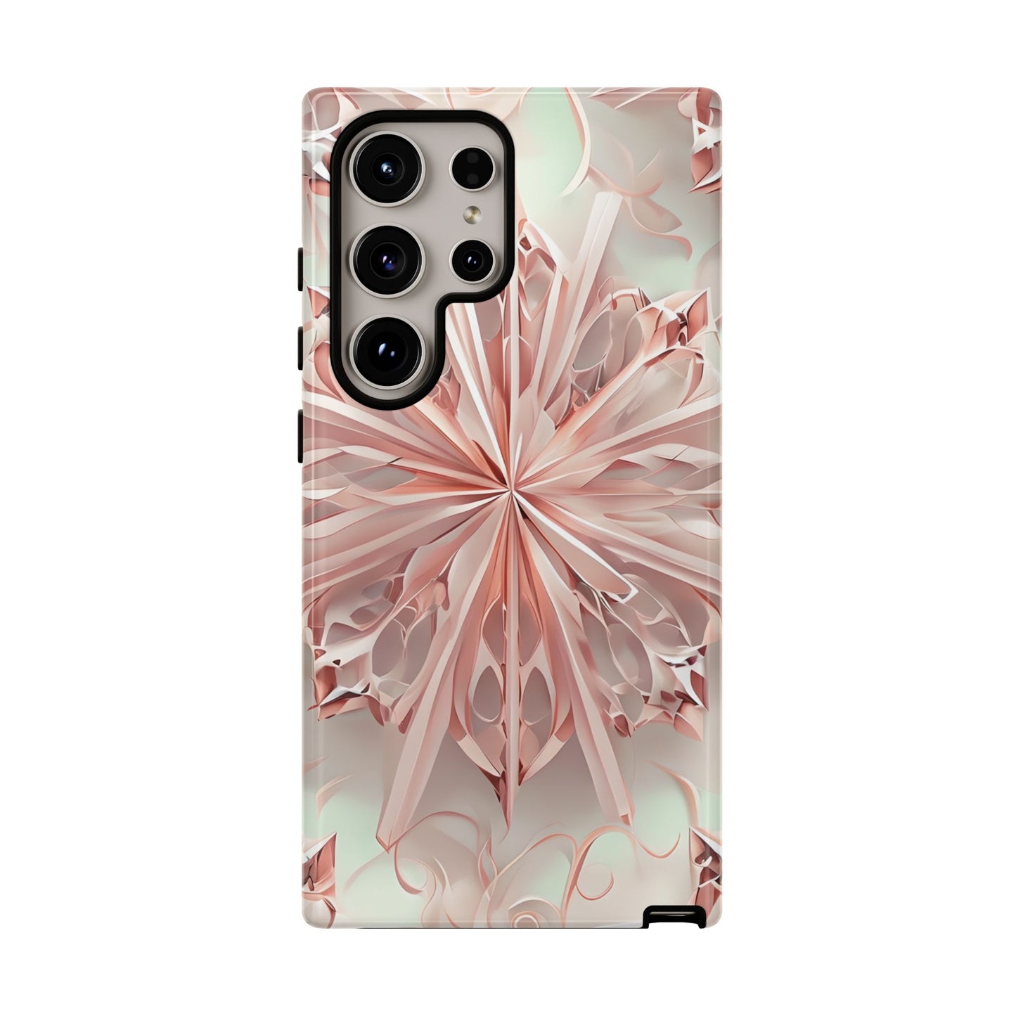 Blush Frost from our Kaleidoscope Collection - Samsung Galaxy tough case - Soft Pink Geometric Floral Design