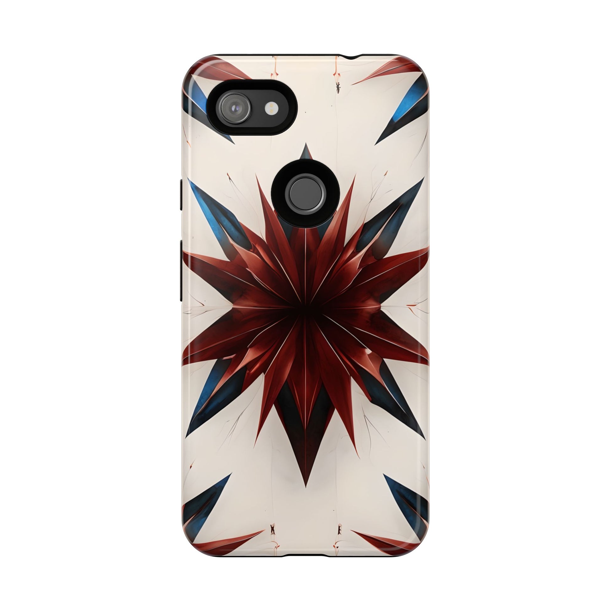 Garnet Starburst - Kaleidoscope Collection Gemstone Floral - Google Pixel 3a XL Tough Phone Case - Floral Burst Design