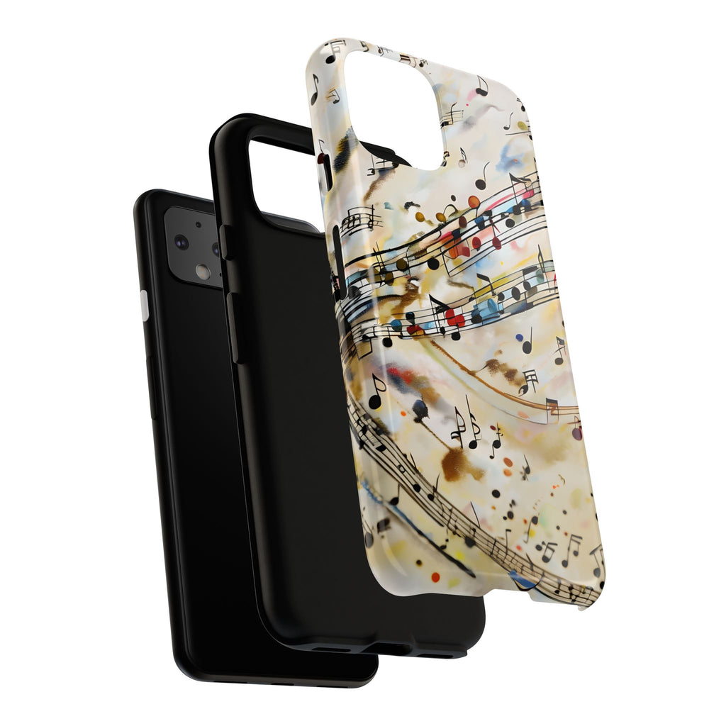 Melodic Flow Abstract Music Notes Tough Case for Google Pixel 4 - Shockproof Phone Cover