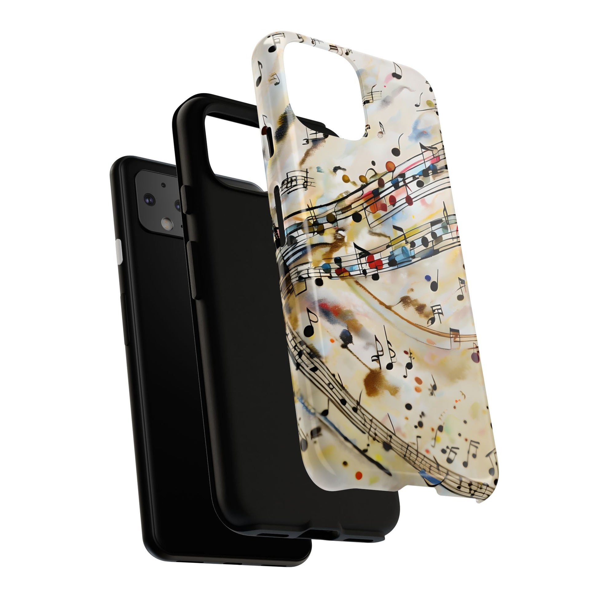 Melodic Flow Abstract Music Notes Tough Case for Google Pixel 4 - Shockproof Phone Cover