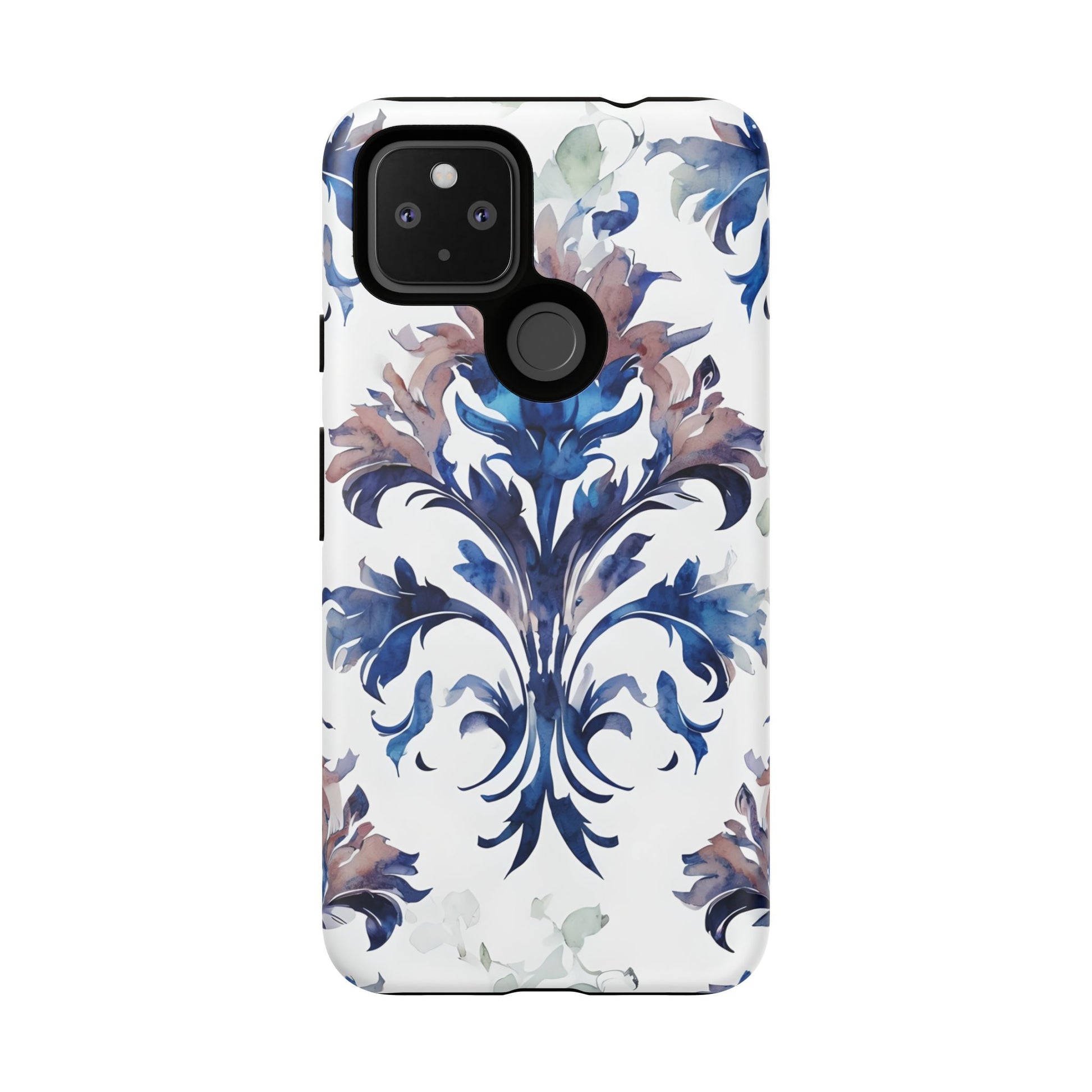 Delft Reverie - Elegant Blue & White Google Pixel 4a 5G Tough Phone Case - Dutch Delftware-Inspired Floral Design