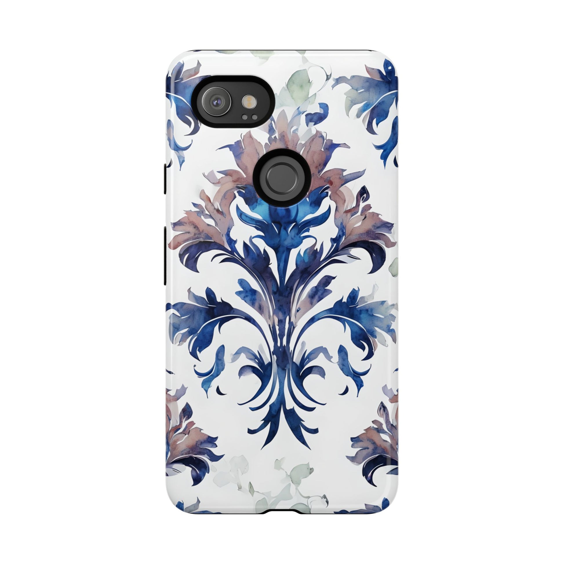 Delft Reverie - Elegant Blue & White Google Pixel 2XL Tough Phone Case - Dutch Delftware-Inspired Floral Design