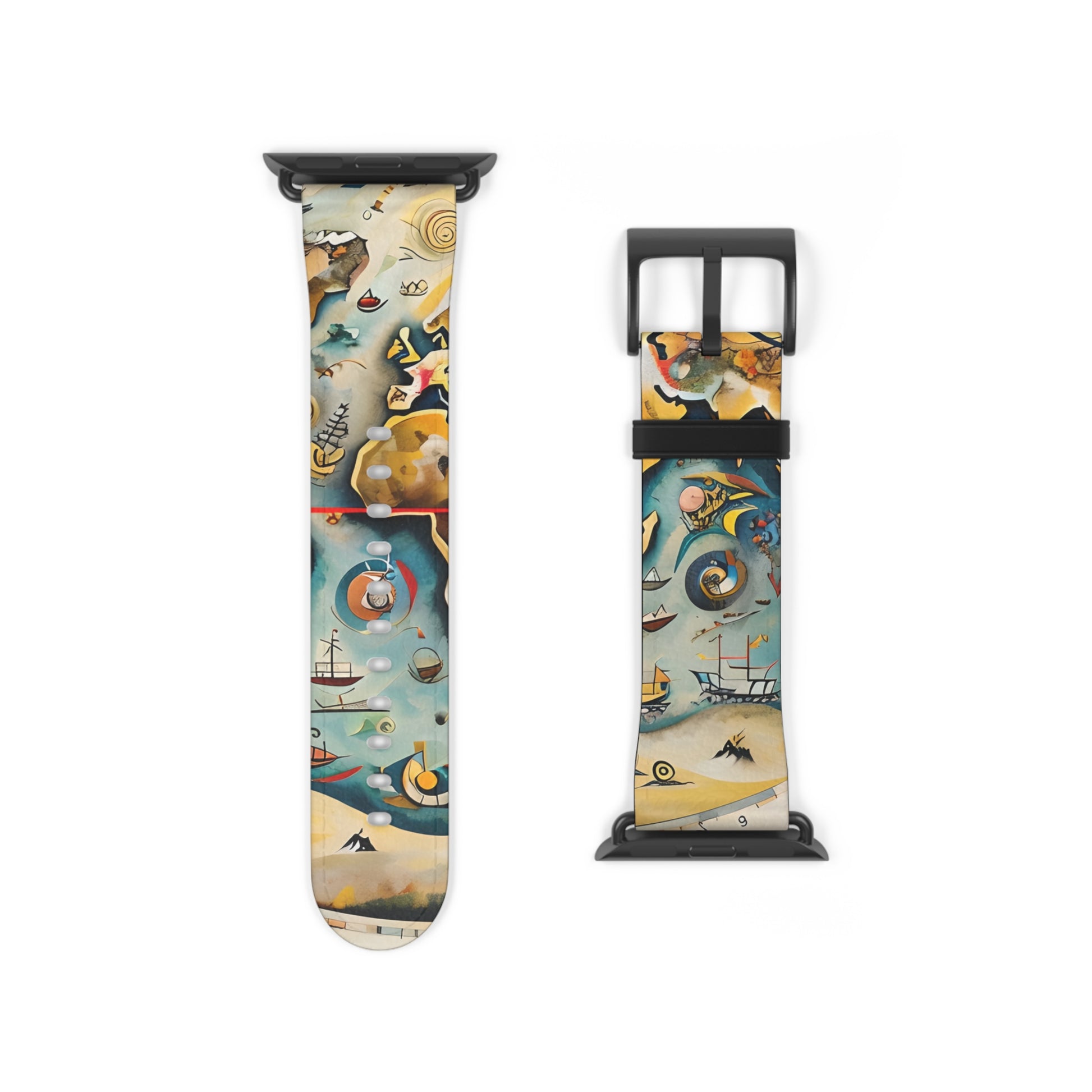Celestial Map Apple Watch band strap with black clasp displaying vintage celestial chart pattern with constellations