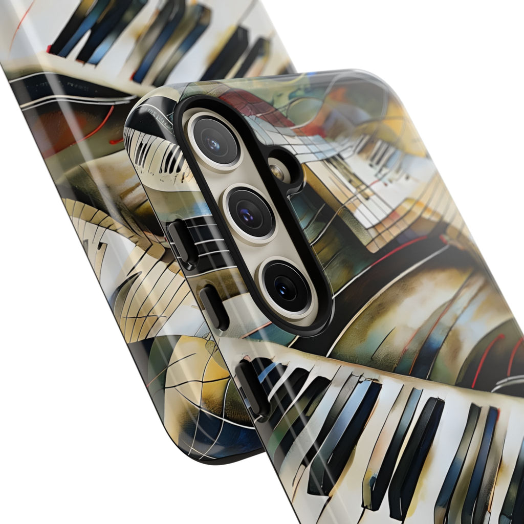 Ivory Cascade Abstract Keyboard Music Tough Case for Samsung Galaxy S24 Plus - Shockproof Phone Cover