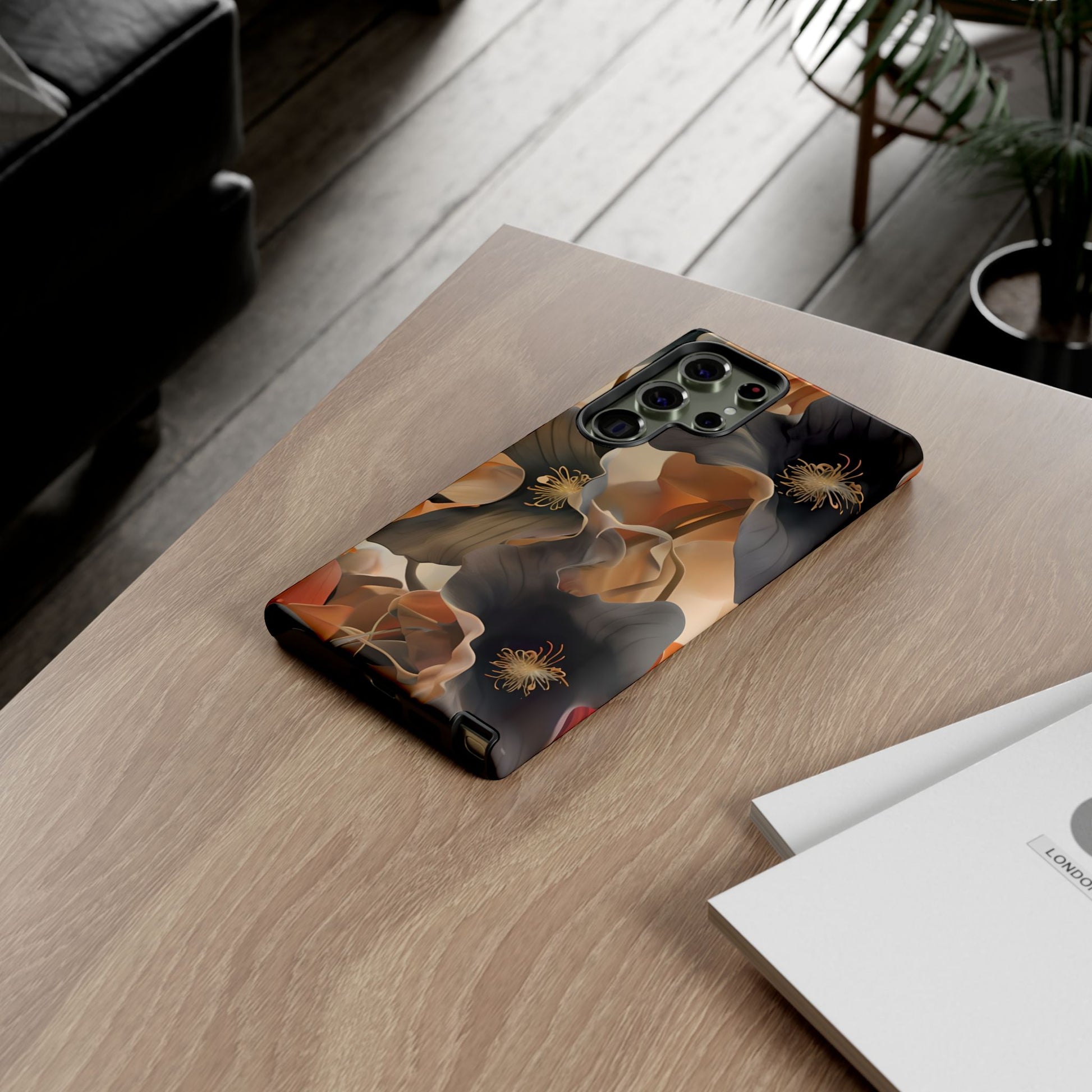 Autumn Ember - Moody Floral Art Samsung Galaxy S23 Ultra Tough Phone Case - Warm Earthy Botanical Design