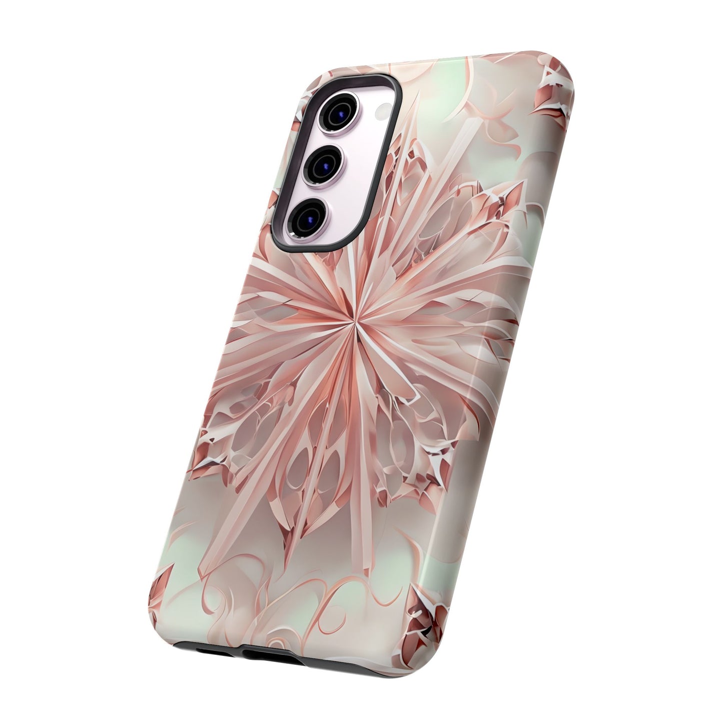 Blush Frost from our Kaleidoscope Collection - Samsung Galaxy tough case - Soft Pink Geometric Floral Design