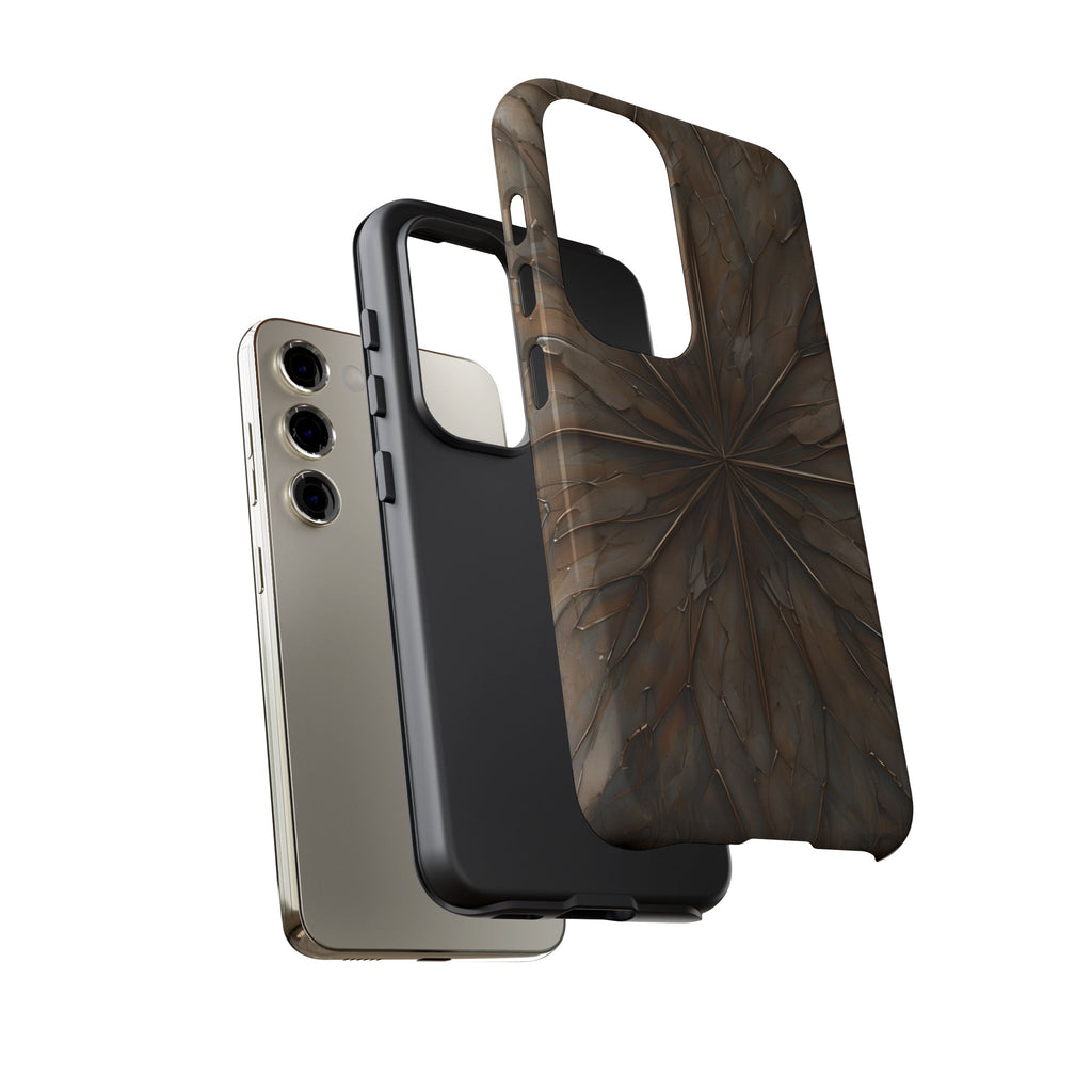 Earthstone Mandala - Kaleidoscope Collection Artistic Taupe Burst - Samsung Galaxy S23 Tough Phone Case
