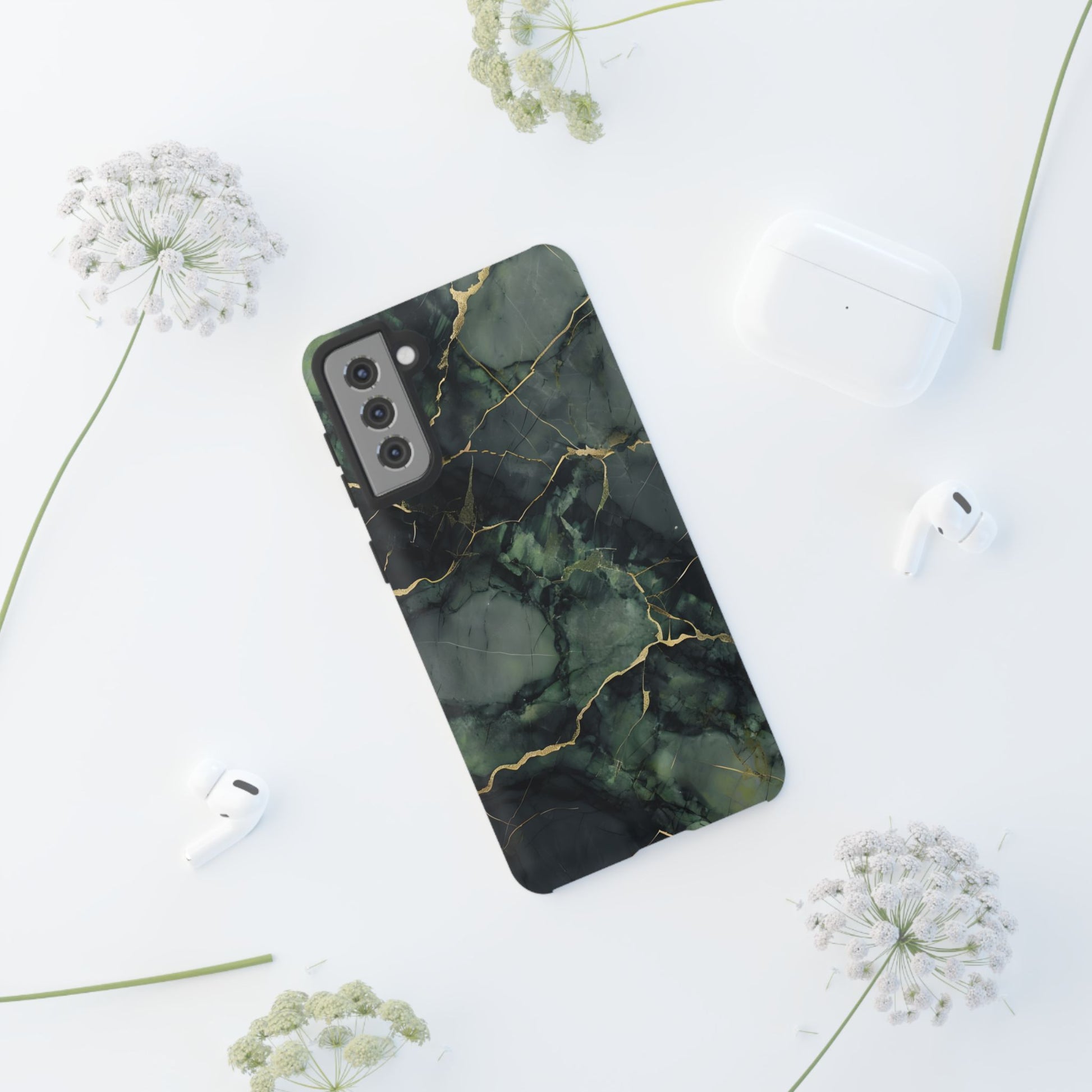 Verdant Vein Tough Case for Samsung Galaxy S21 Plus - Luxury Gold Vein, Nature-Inspired Protective Cover