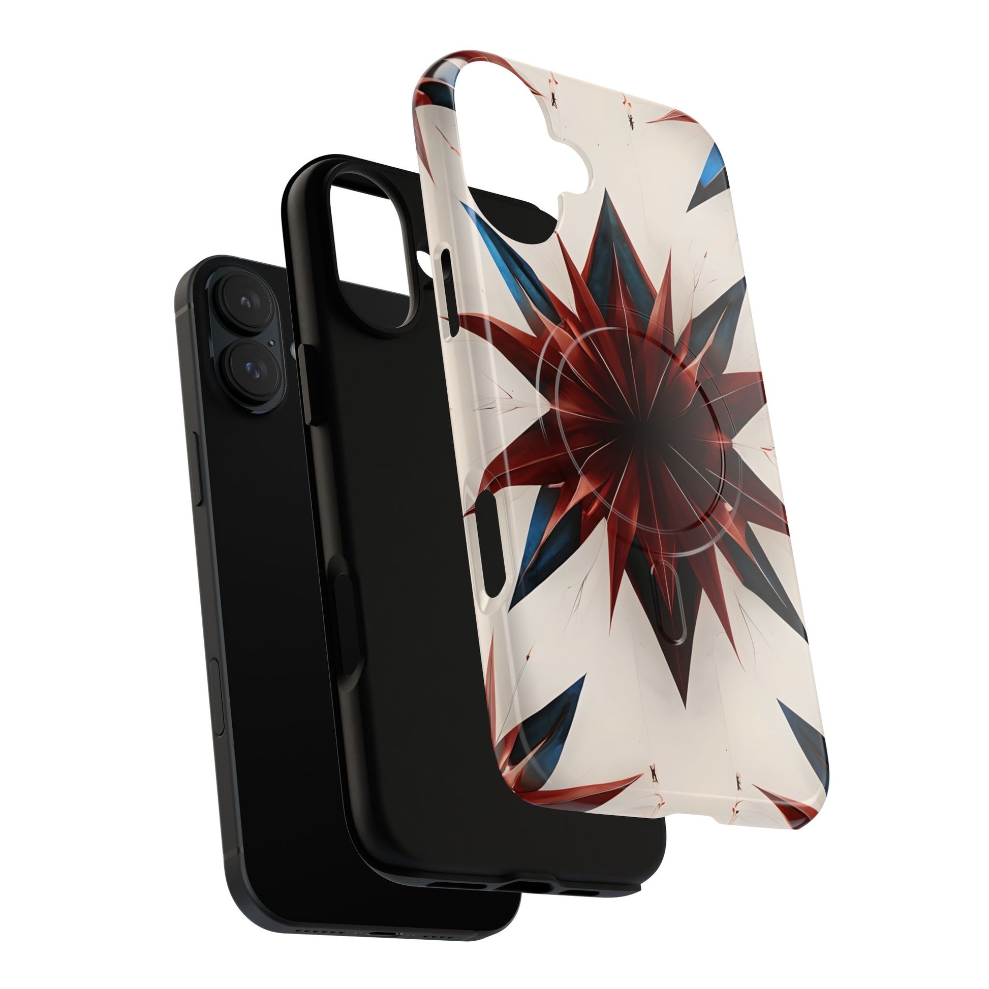 Garnet Starburst - Kaleidoscope Collection Gemstone Floral - iPhone 16 Plus MagSafe Phone Case -Floral Burst Design