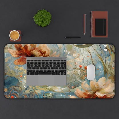 Waterlily Dreamscape Designer Desk Mat - Premium Office Desk Pad, 3 Sizes Available, Artistic Workspace Protection