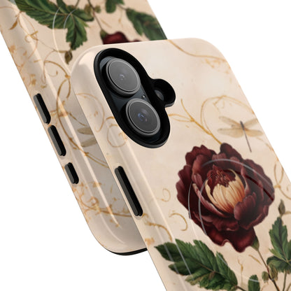 Vintage Burgundy Rose iPhone MagSafe Case