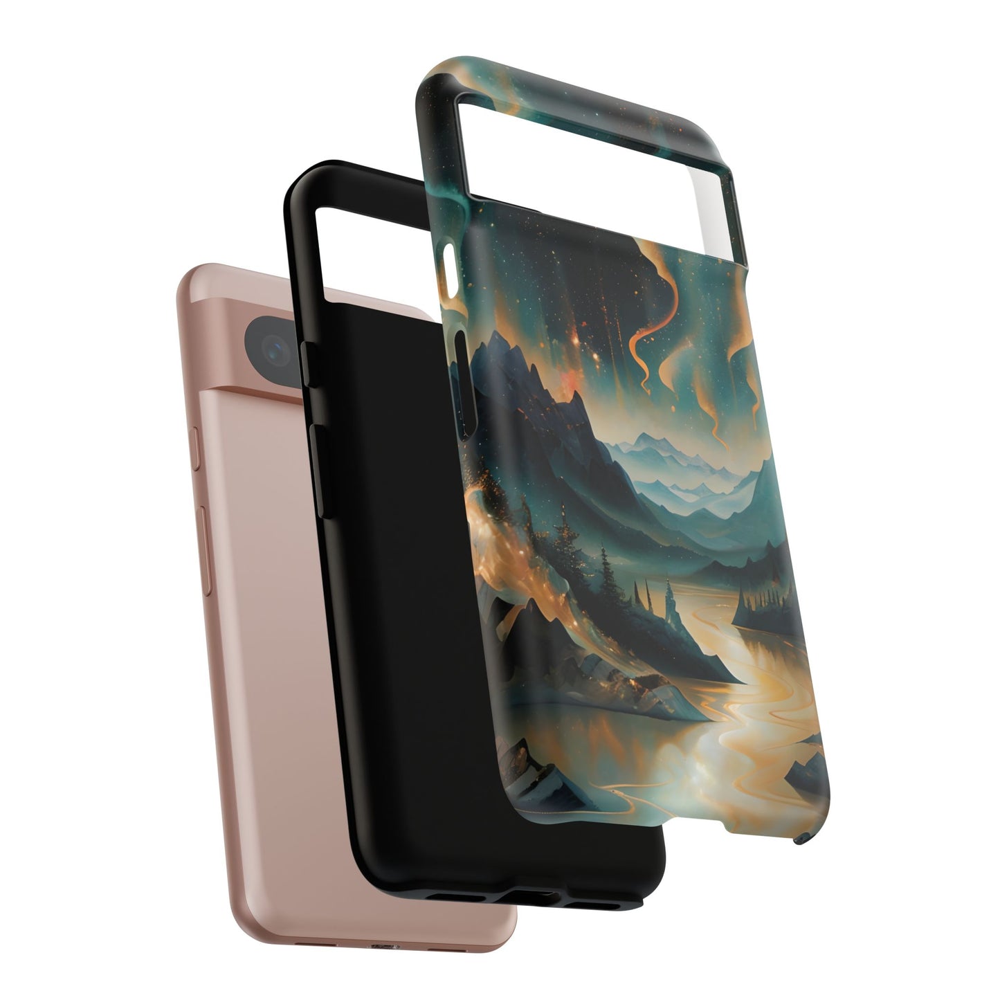 Aurora Dreamscape Tough Case for Google Pixel - Northern Lights Artistic Shockproof Cover, Elegant Protective Phone Case