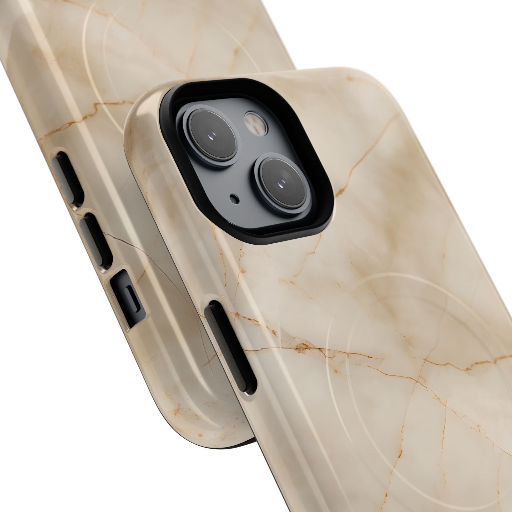 Parchment Mist - iPhone 14 MagSafe Phone Case - Neutral Beige Marble Design