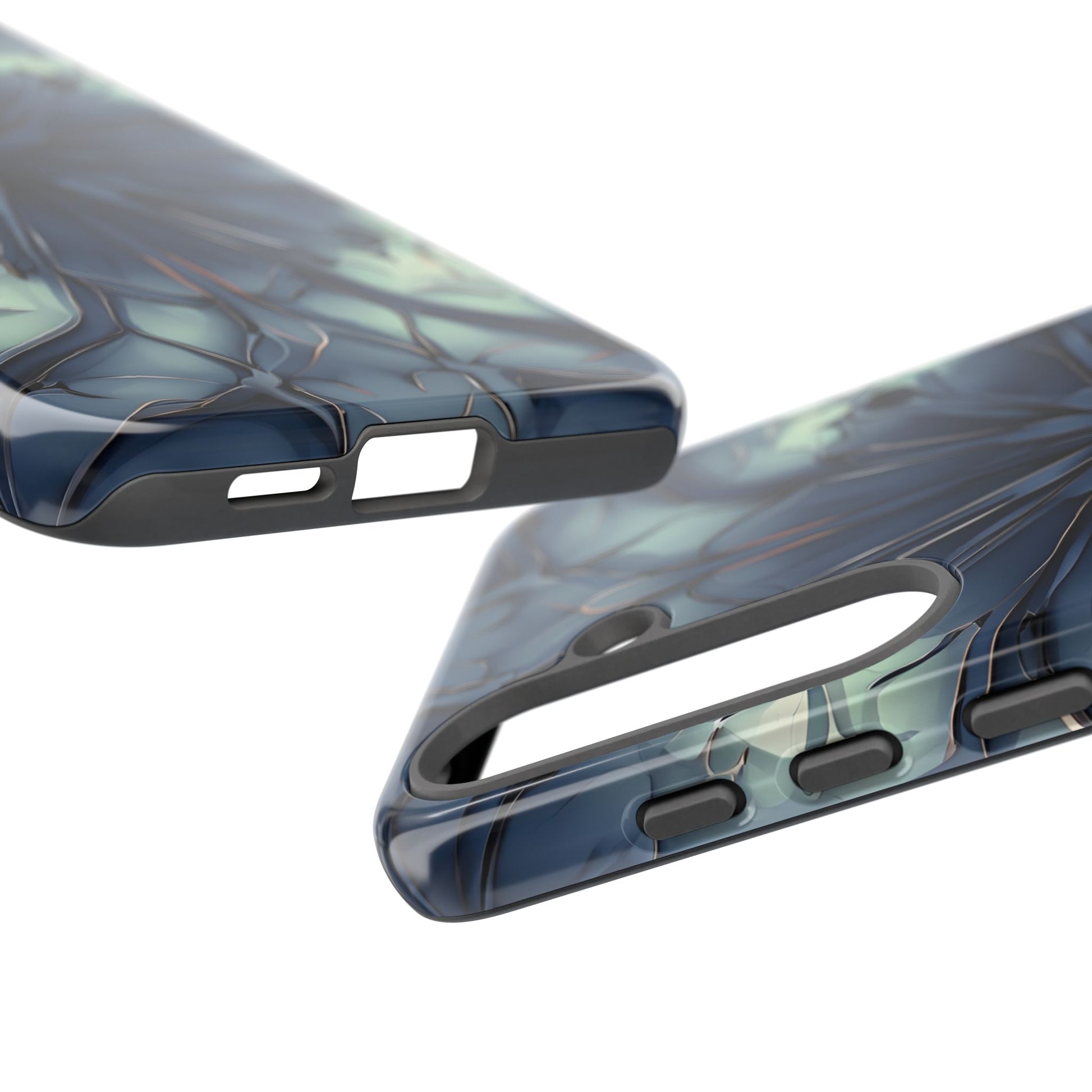 Indigo Mosaic - Artistic Kaleidoscope Collection Artistic Floral - Samsung Galaxy S25 Plus Tough Phone Case - Bold Blue Symmetrical Design