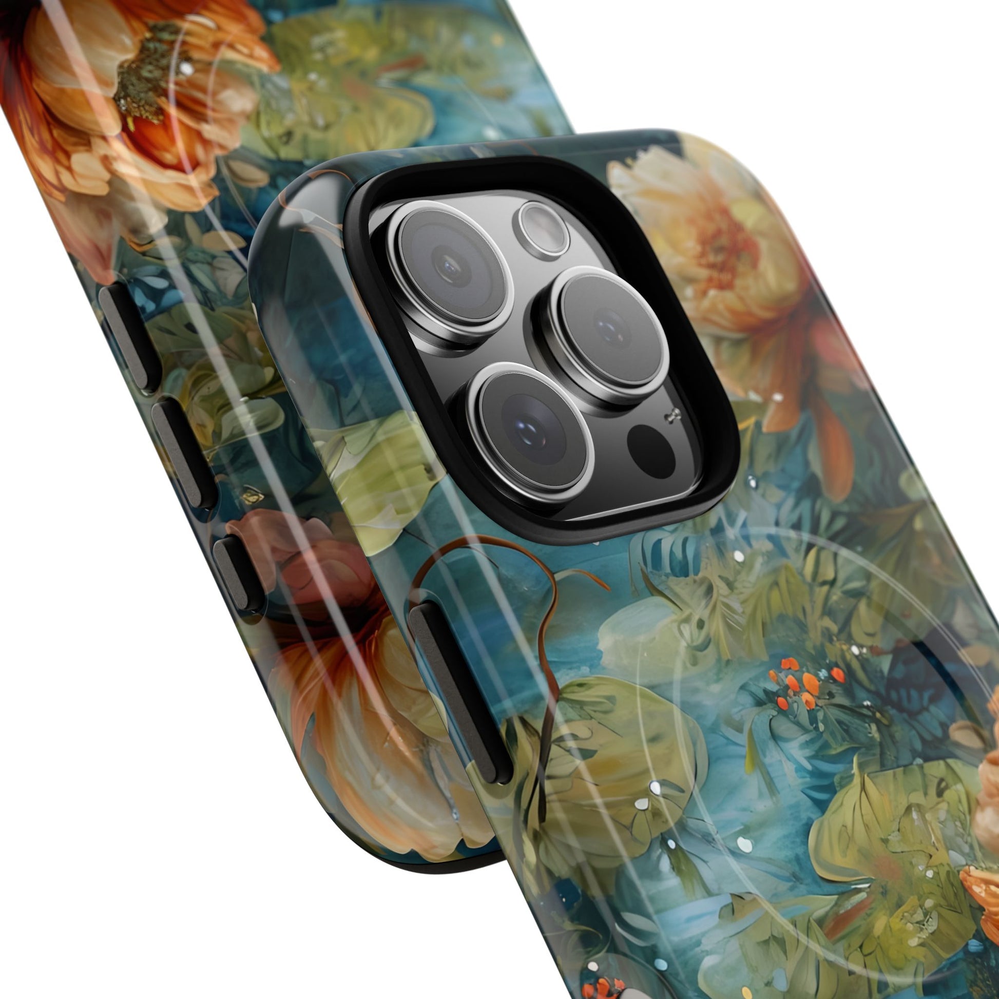 Waterlily Nocturne iPhone 16 Pro Case - Artistic Tough Cover - MagSafe Compatible - Premium Drop Protection