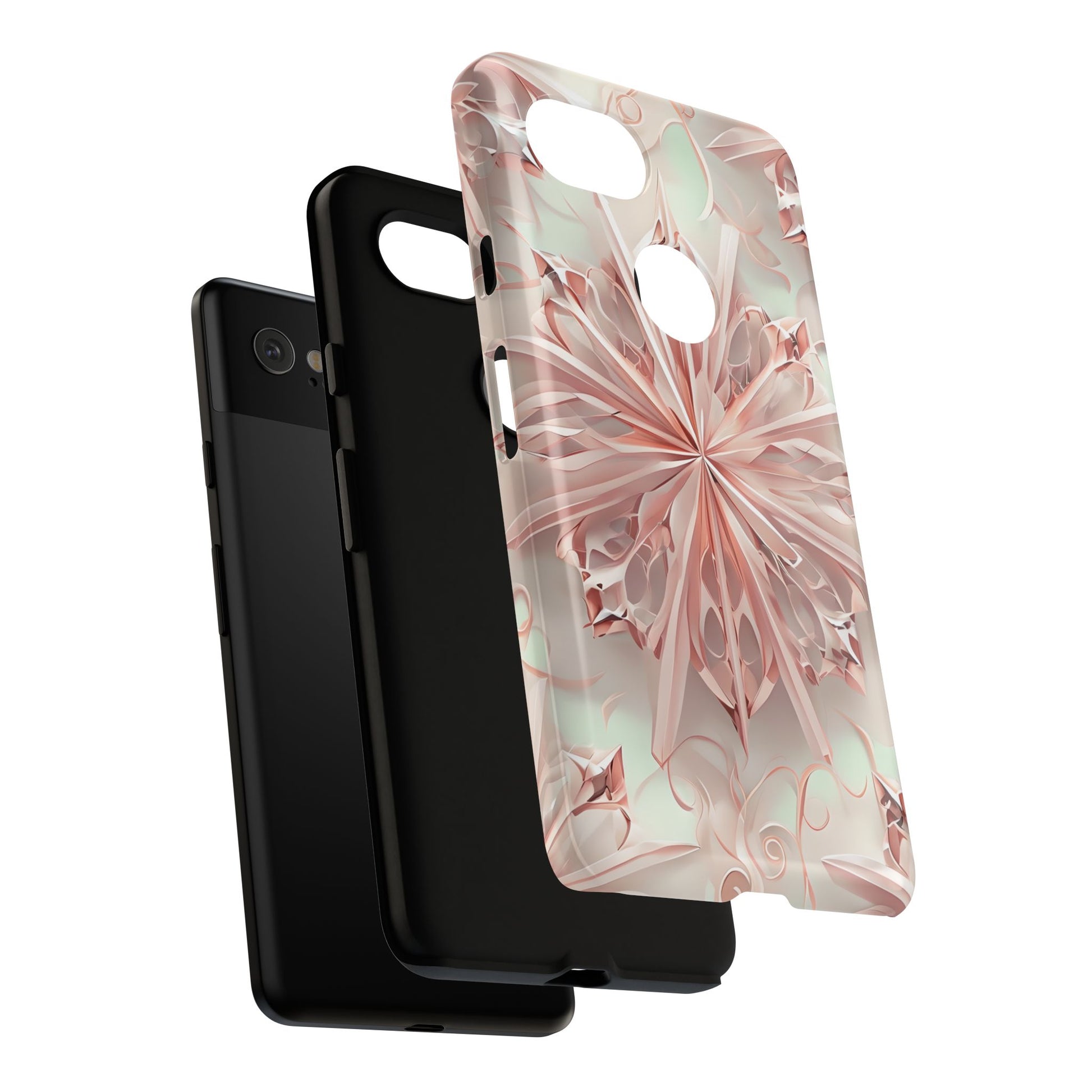 Blush Frost from our Kaleidoscope Collection - Google Pixel 2XL tough case - Soft Pink Geometric Floral Design