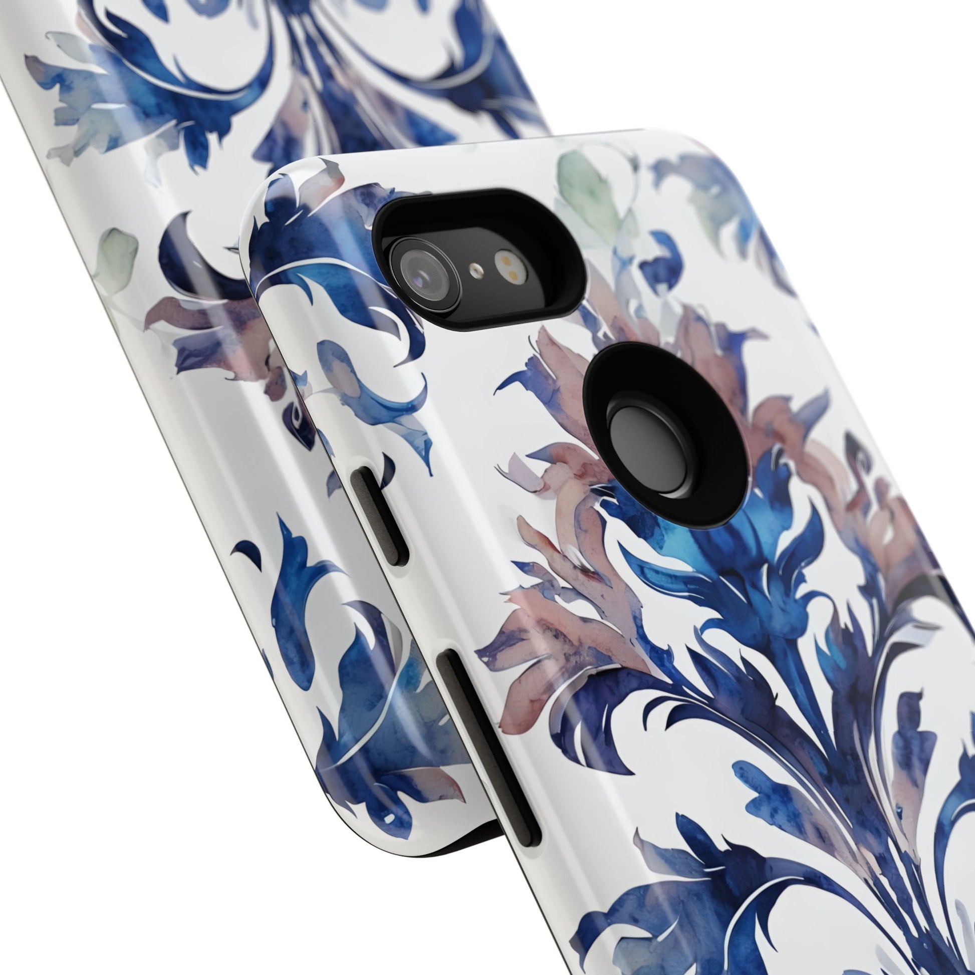 Delft Reverie - Elegant Blue & White Google Pixel 3 Tough Phone Case - Dutch Delftware-Inspired Floral Design