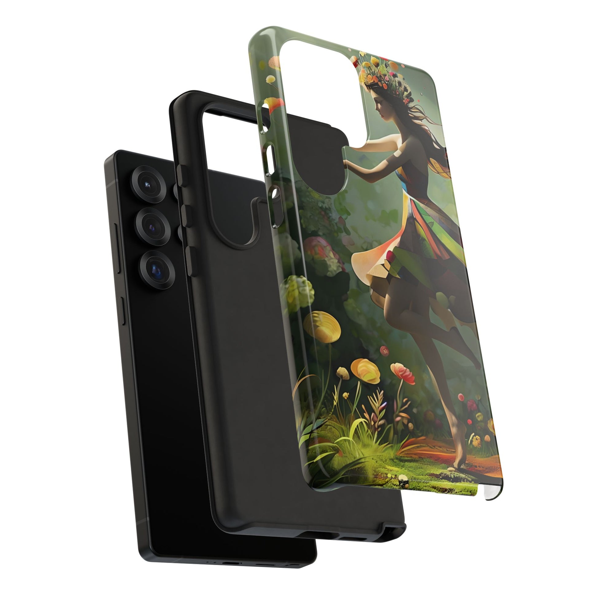 Dancing Wildflower Muse Samsung Galaxy S25 Ultra Tough Case - Artistic Floral Fantasy Cover - Whimsical Nature-Inspired Protective Accessory