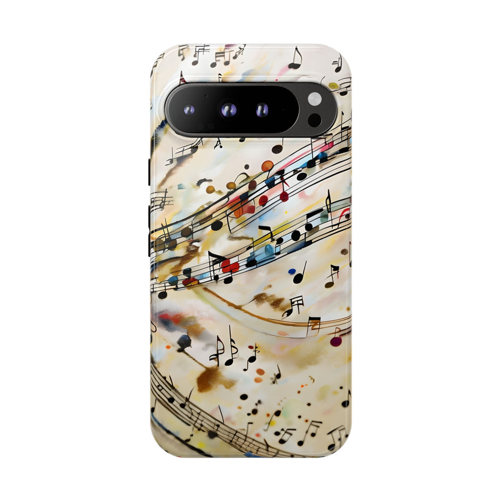 Melodic Flow Abstract Music Notes Tough Case for Google Pixel 9 Pro XL - Shockproof Phone Cover