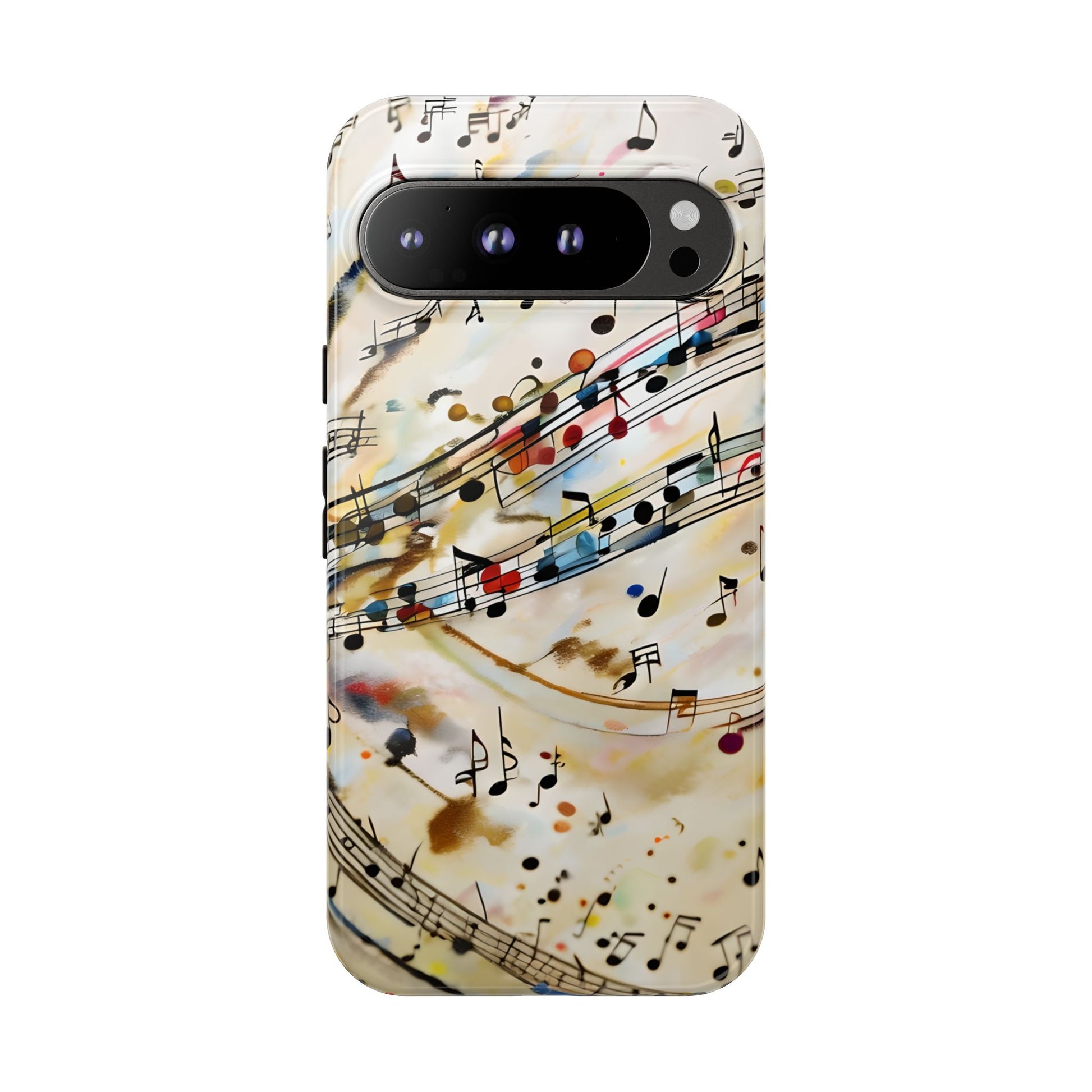 Melodic Flow Abstract Music Notes Tough Case for Google Pixel 9 Pro XL - Shockproof Phone Cover