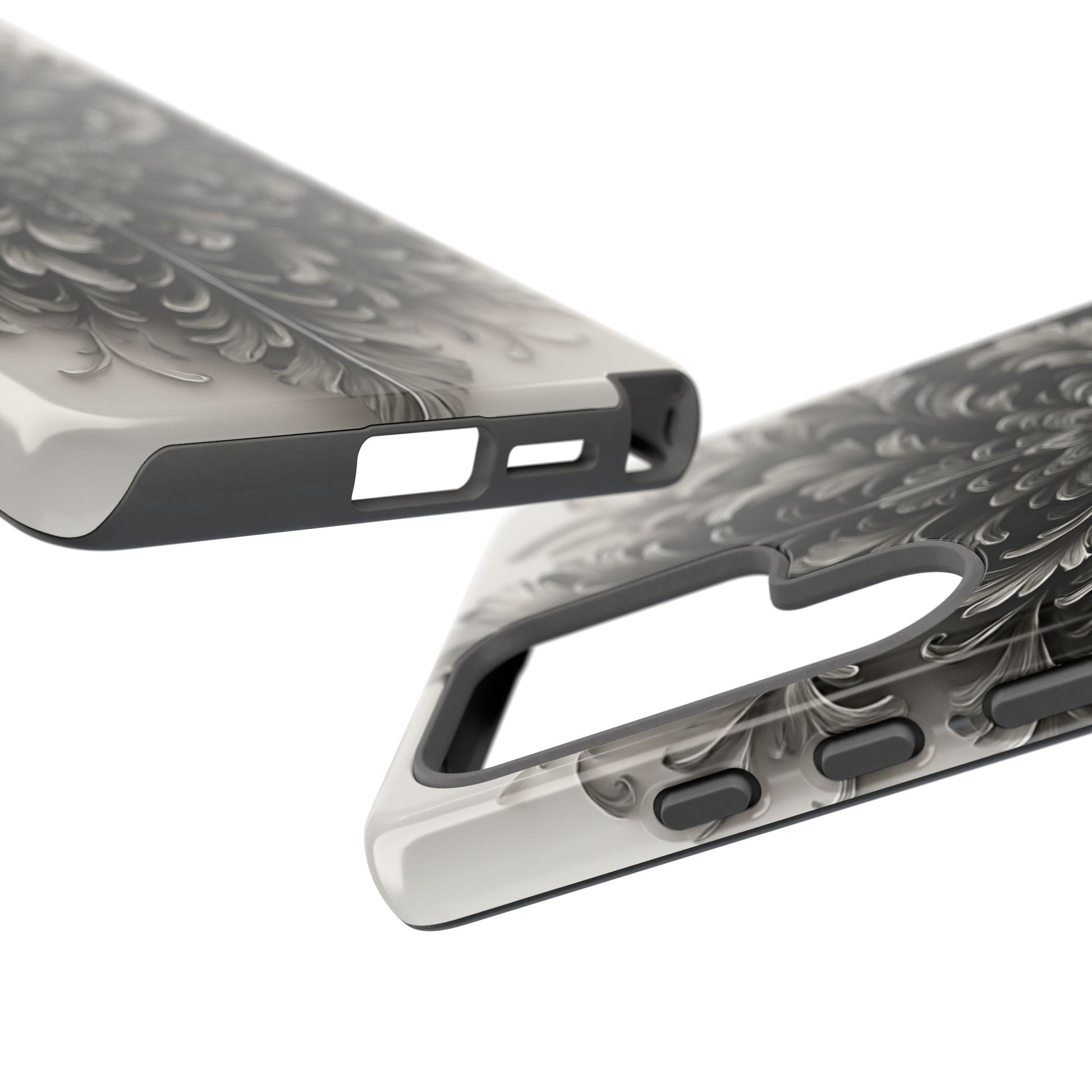 Obsidian Bloom - Elegant Black & White Samsung Galaxy S25 Ultra Tough Phone Case - Intricate Mandala Flower Design