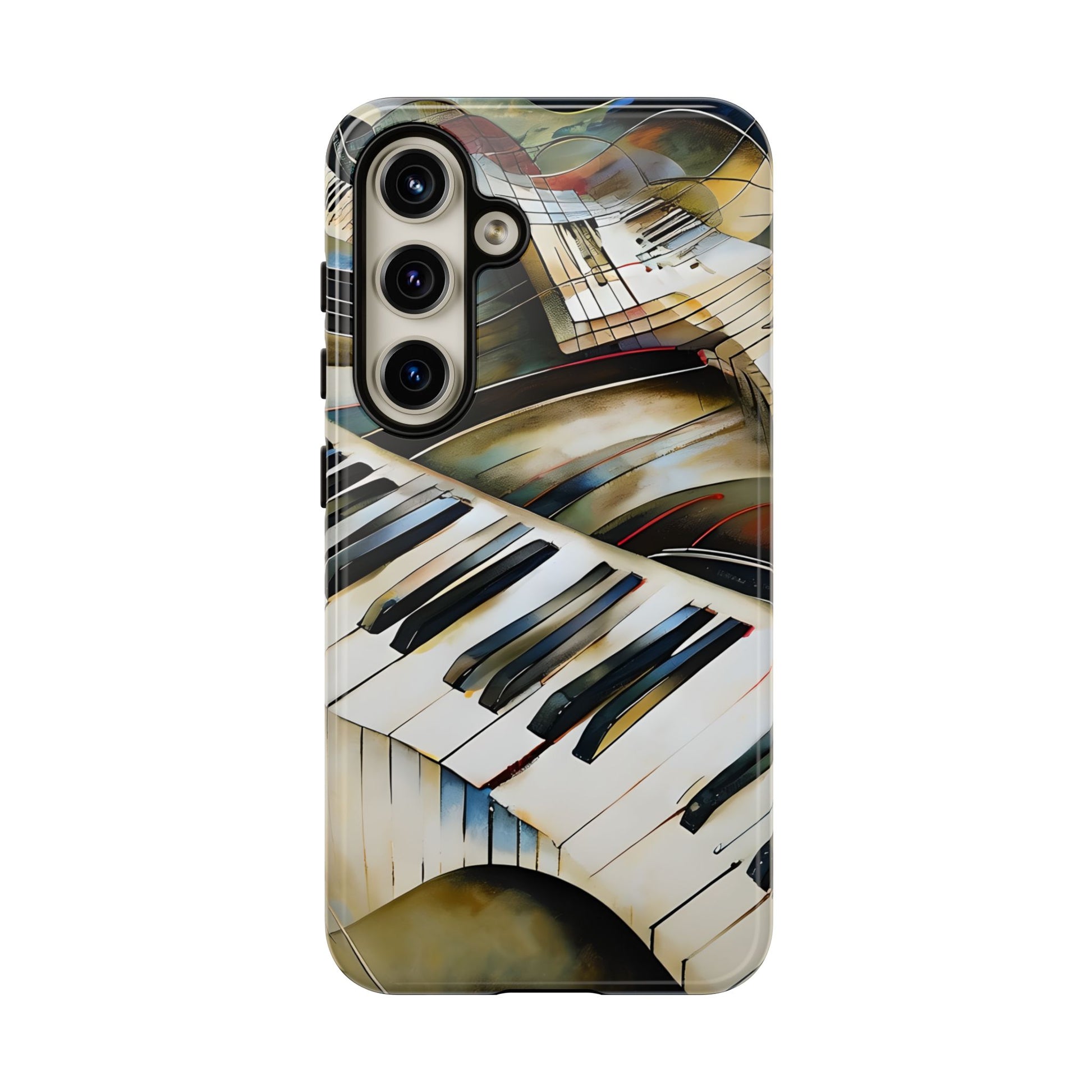Ivory Cascade Abstract Keyboard Music Tough Case for Samsung Galaxy S24- Shockproof Phone Cover