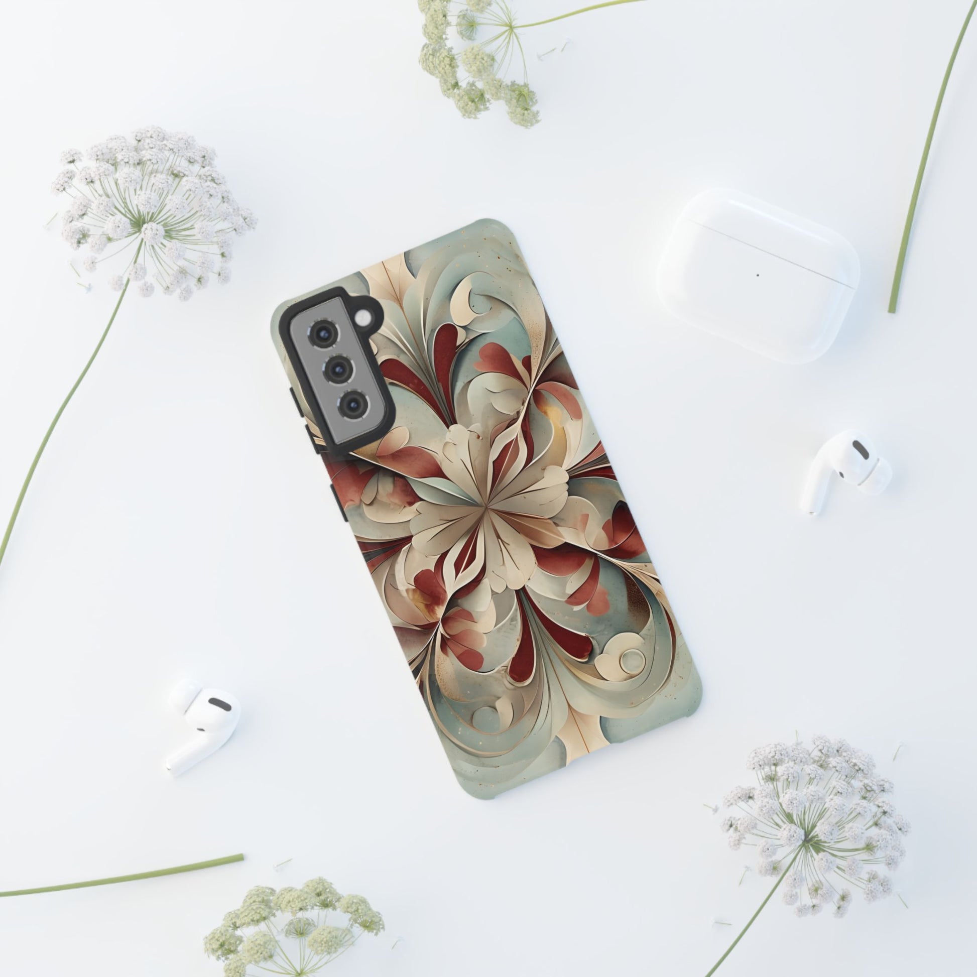 Vintage Baroque Blossom - Ornate Floral Art Samsung Galaxy S21 Plus Tough Phone Case - Elegant Baroque-Inspired Design