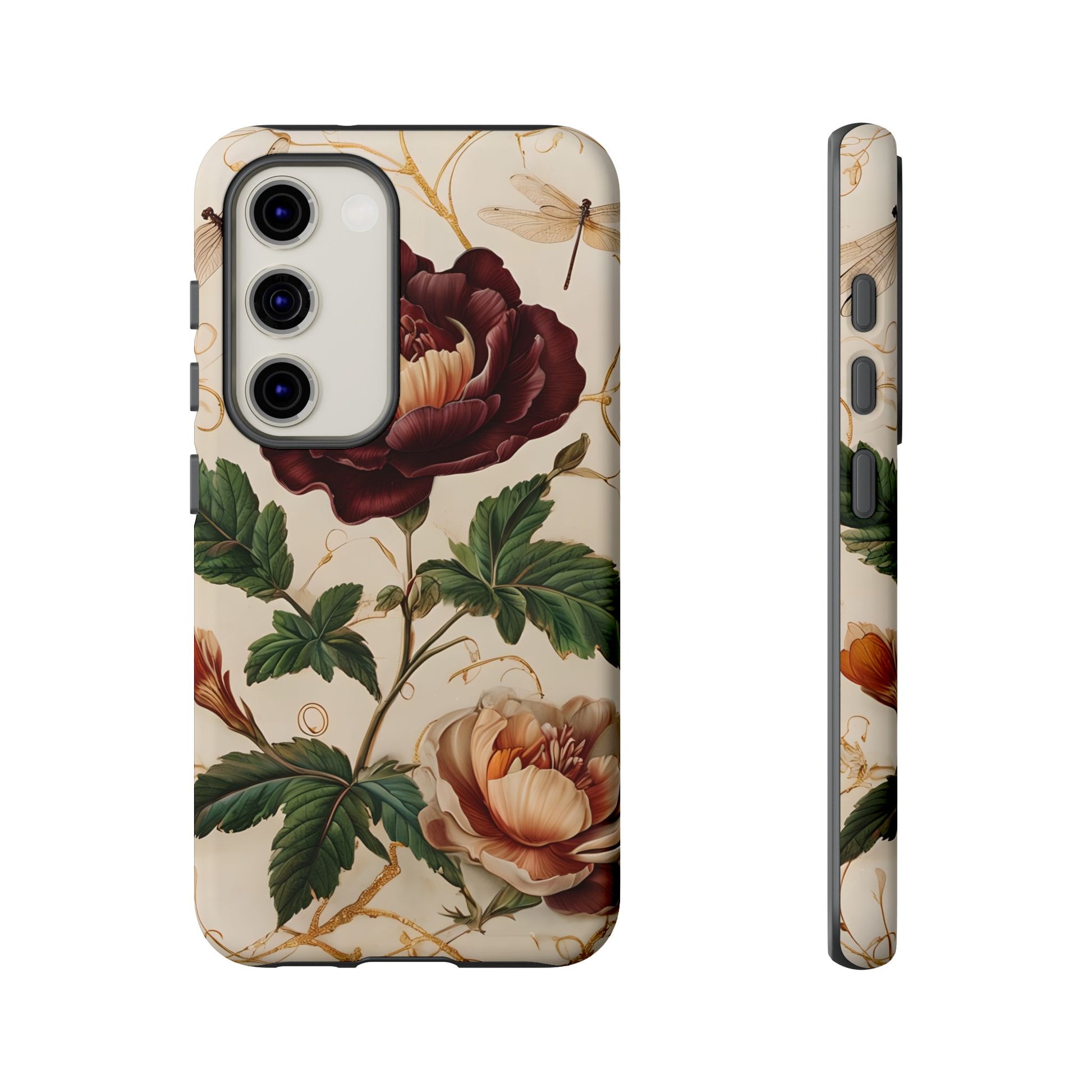 Vintage Burgundy Rose - Elegant Floral Samsung Galaxy S23 Phone Case - Classic Painterly Rose Design