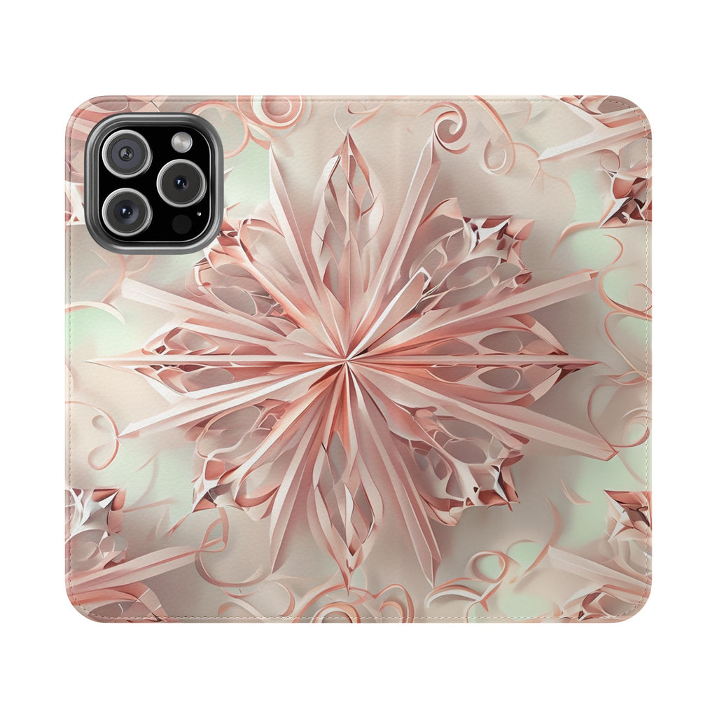 Blush Frost - Abstract Wallet Phone Case for iPhone 16 Pro Max