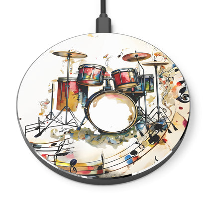 Beatline drum kit music art Qi wireless charger with colorful drum set and musical notes design