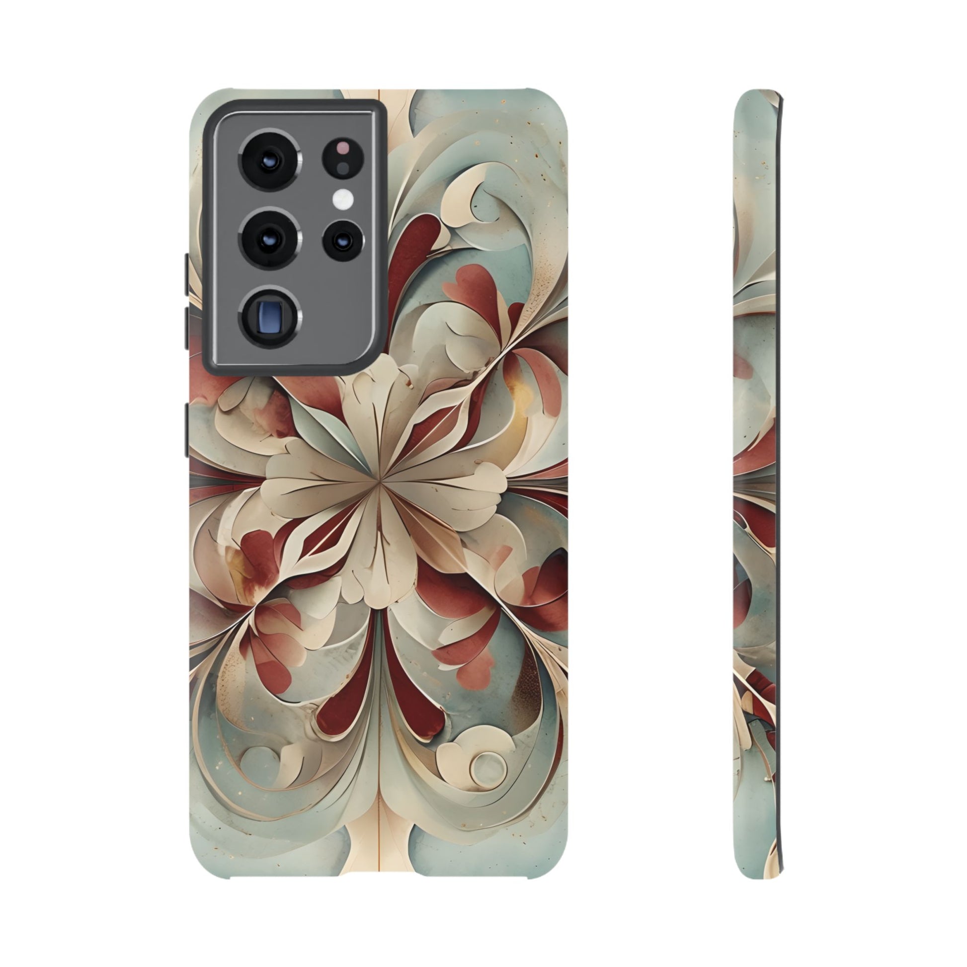 Vintage Baroque Blossom - Ornate Floral Art Samsung Galaxy S21 Ultra Tough Phone Case - Elegant Baroque-Inspired Design